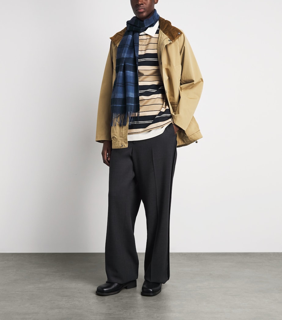 Barbour Wool-Cashmere Mineral Tartan Scarf Midnight Loch Image 3