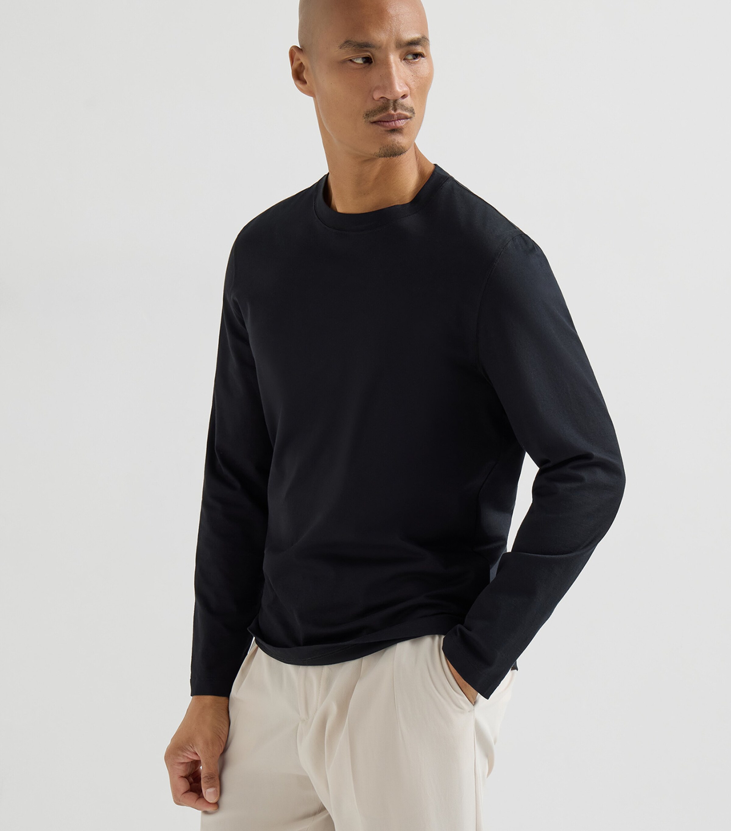 Brunello Cucinelli Mens Cotton Long-Sleeve T-Shirt Image 3