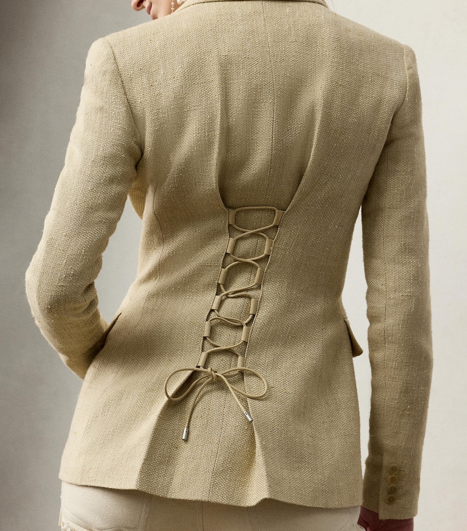 Lace-Up Safia Blazer LIGHT TAN MULTI Image 12