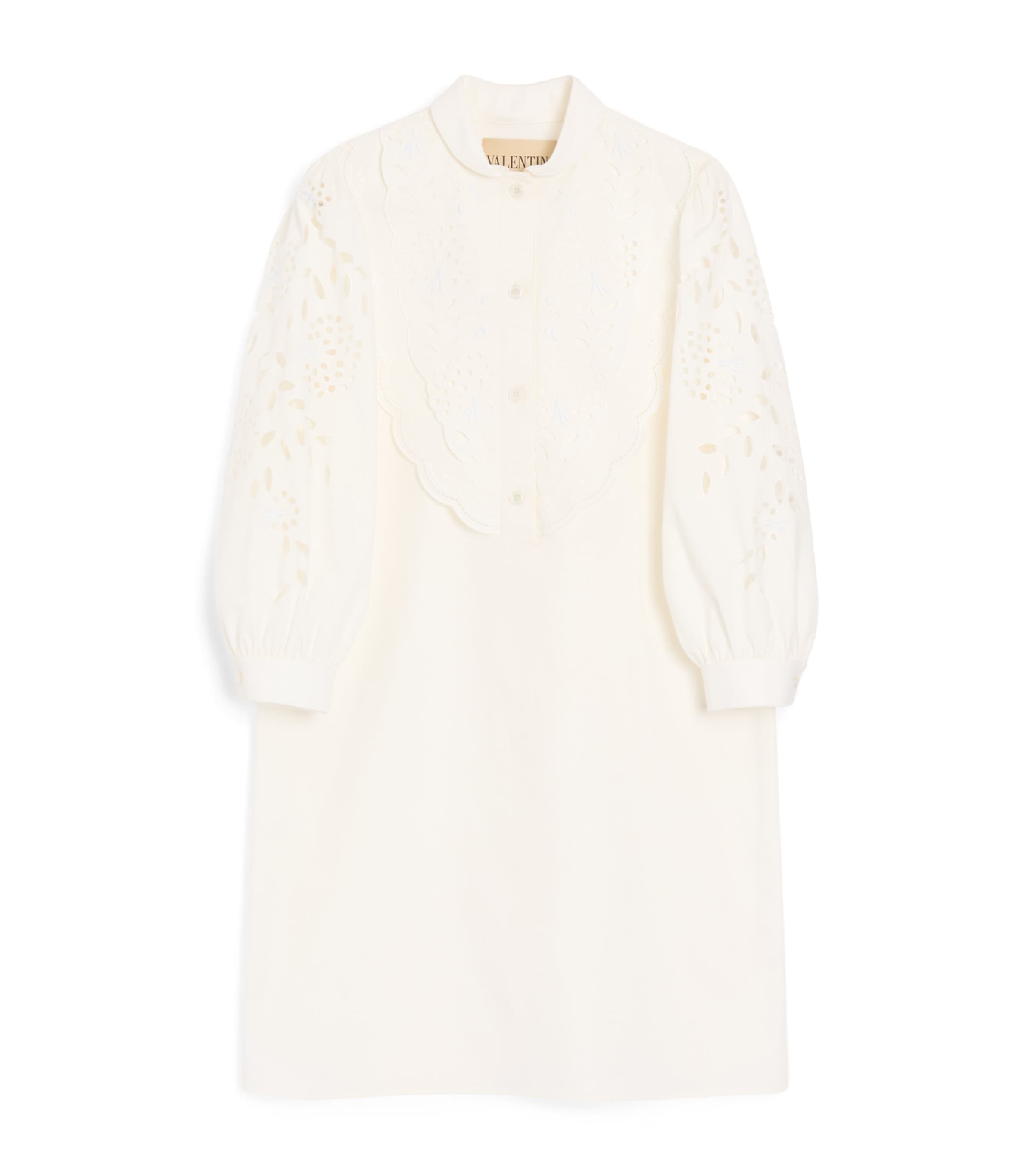 Valentino Womens Cotton Eyelet Lace Mini Dress Image 1
