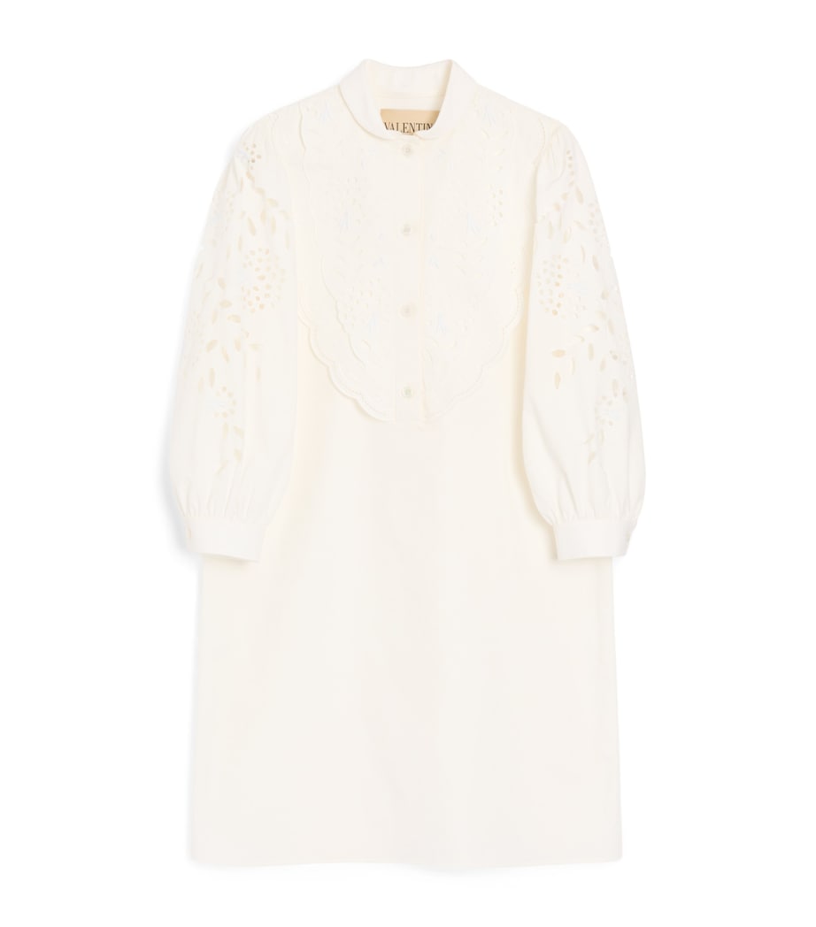 Valentino Womens Cotton Eyelet Lace Mini Dress Image 1