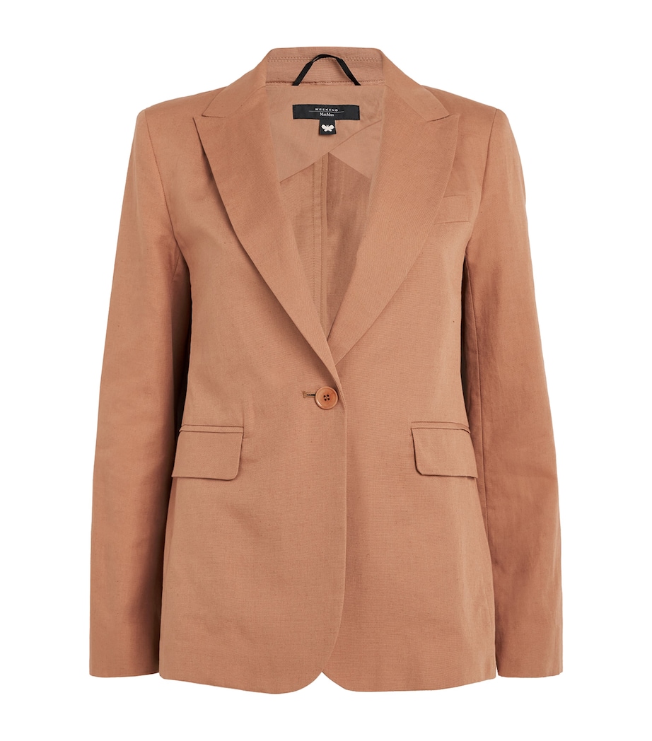 Weekend Max Mara Womens Cotton-Linen Blazer Desert Image 1