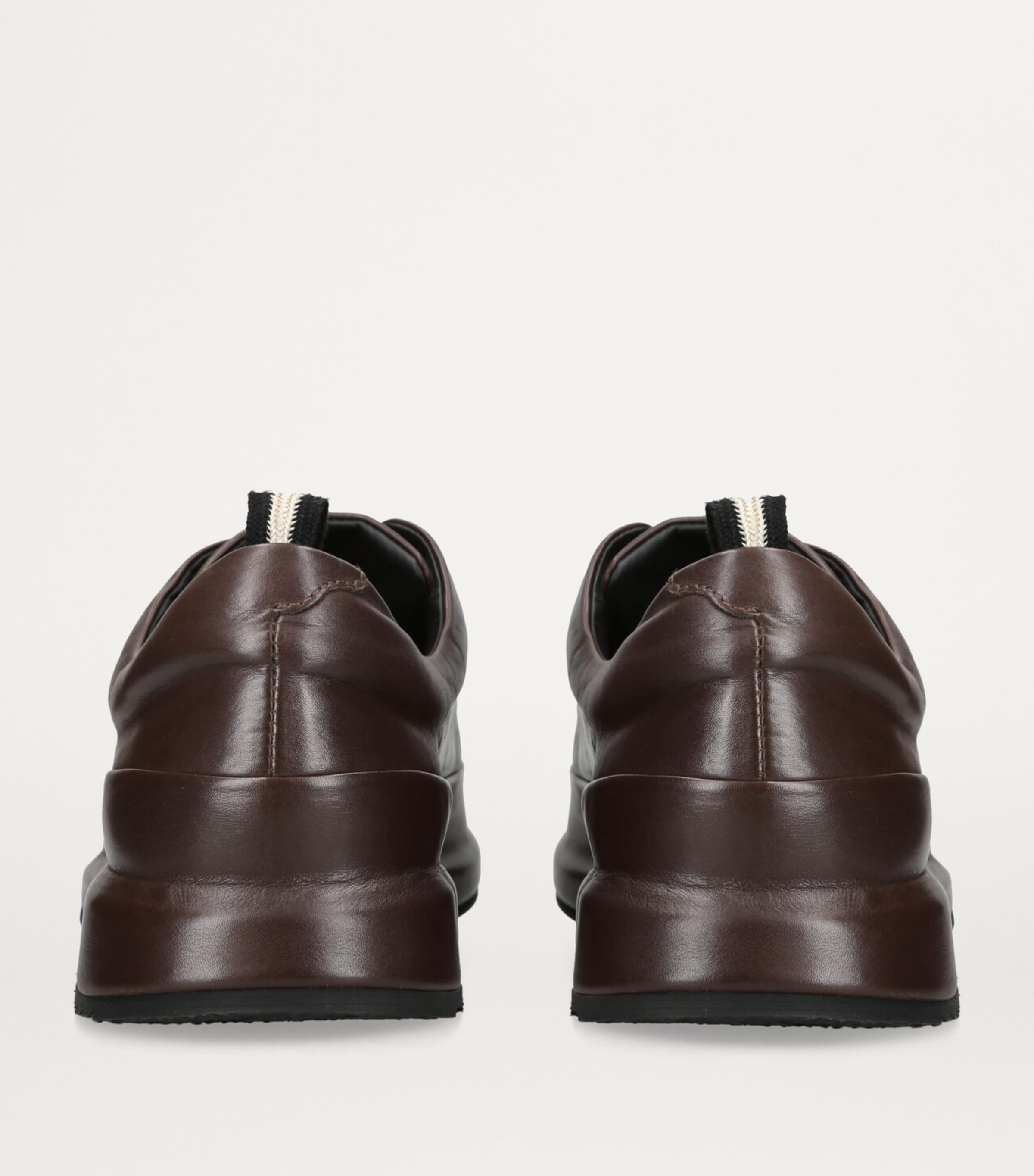 Leather Race Slip-On Sneakers DARK BROWN Image 2