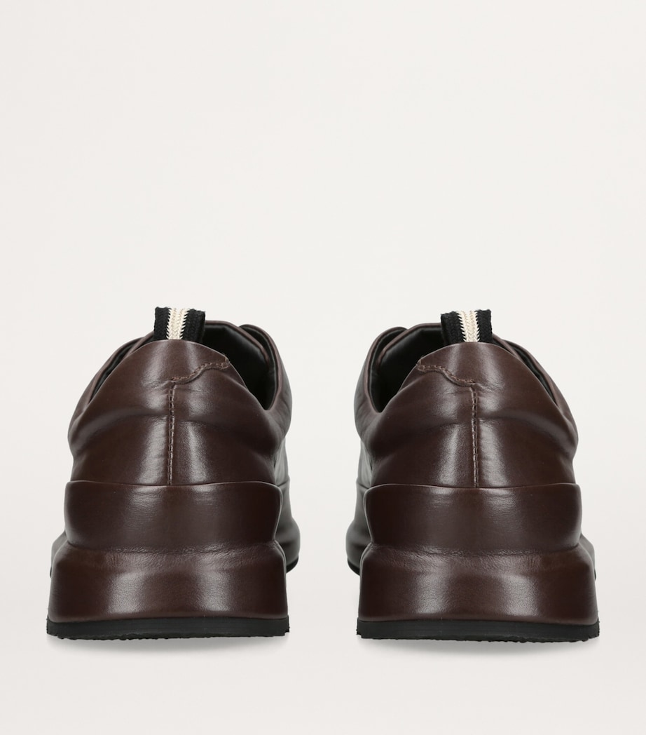 Leather Race Slip-On Sneakers DARK BROWN Image 2