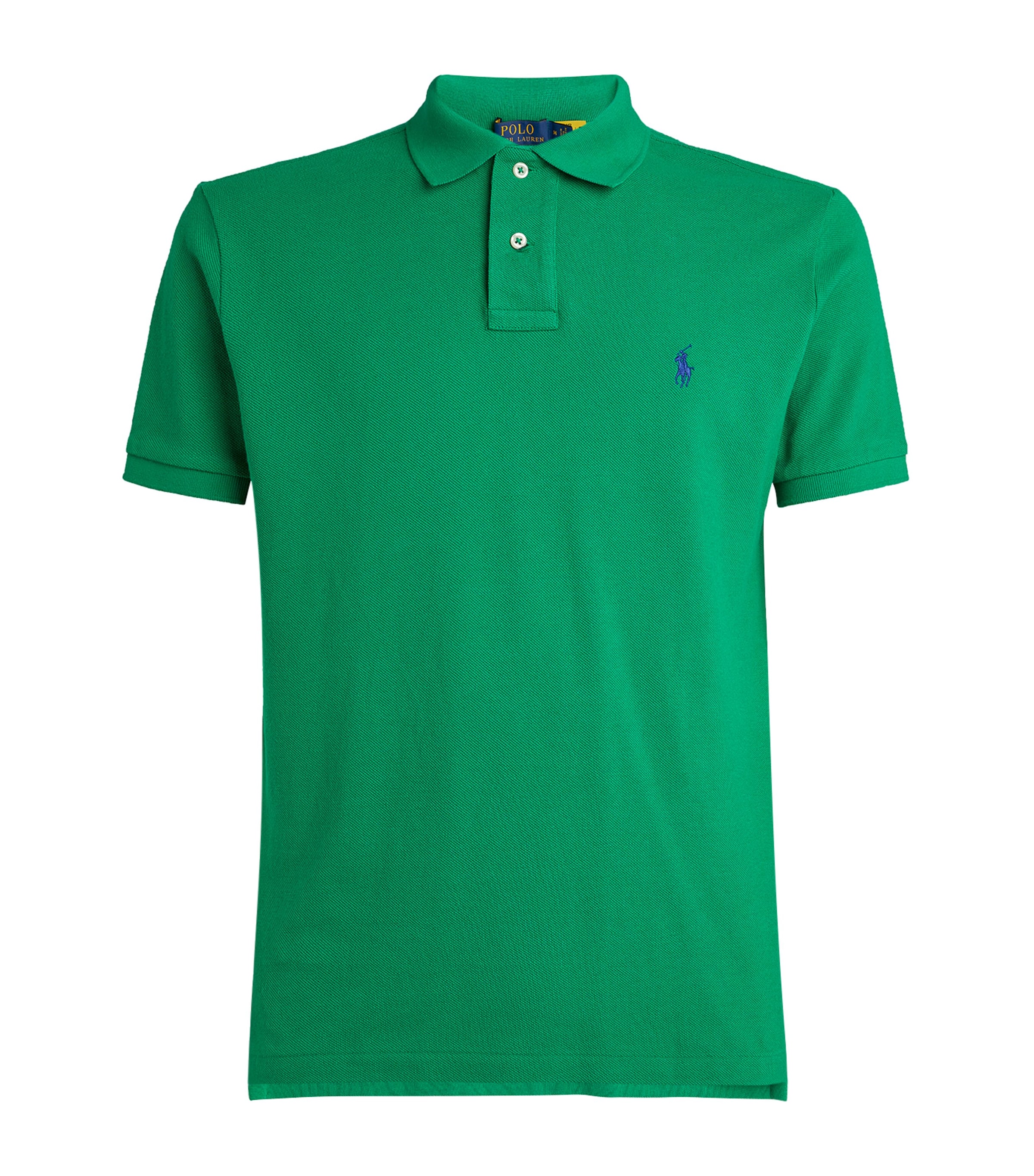 Cotton Mesh Custom-Fit Polo Shirt GREEN Image 2