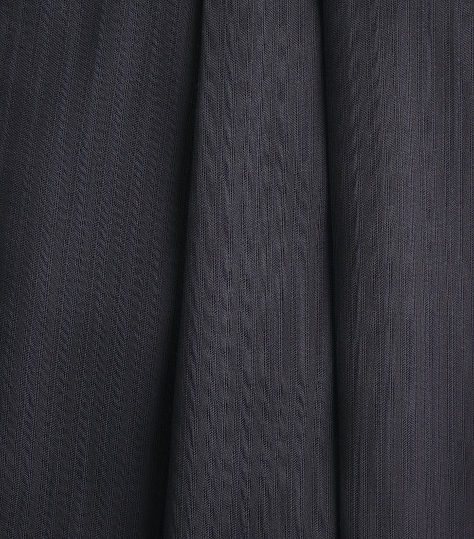 Sandro Paris Womens Wool Stripe Pleated Trousers Navy Blue Image 6