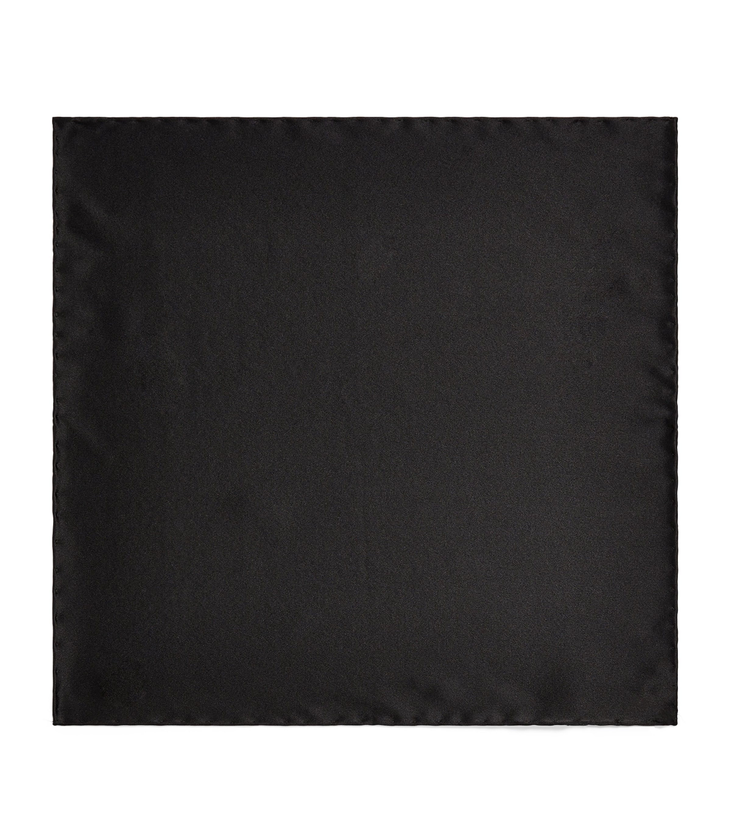 Brioni Silk Pocket Square In Black