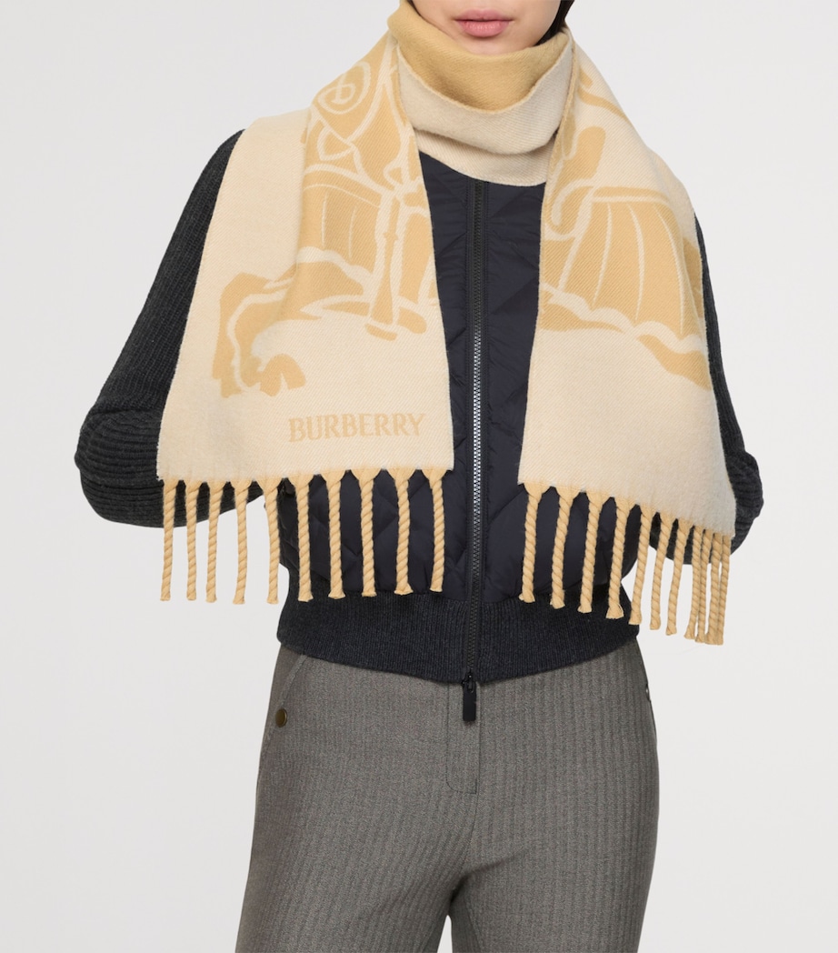 Wool Reversible EKD Scarf SAND Image 4