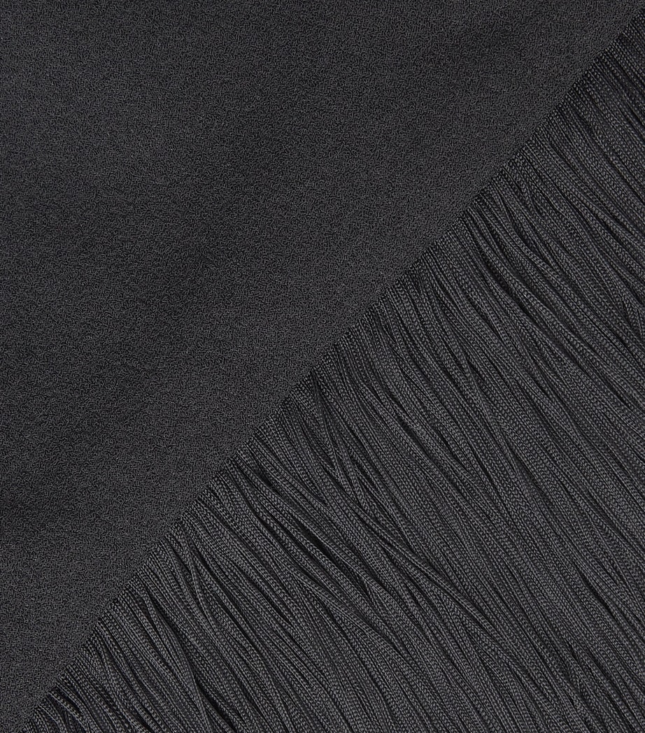 CAMILLA AND MARC Womens Fringed Asymmetric Dune Top Dblk Black Image 6