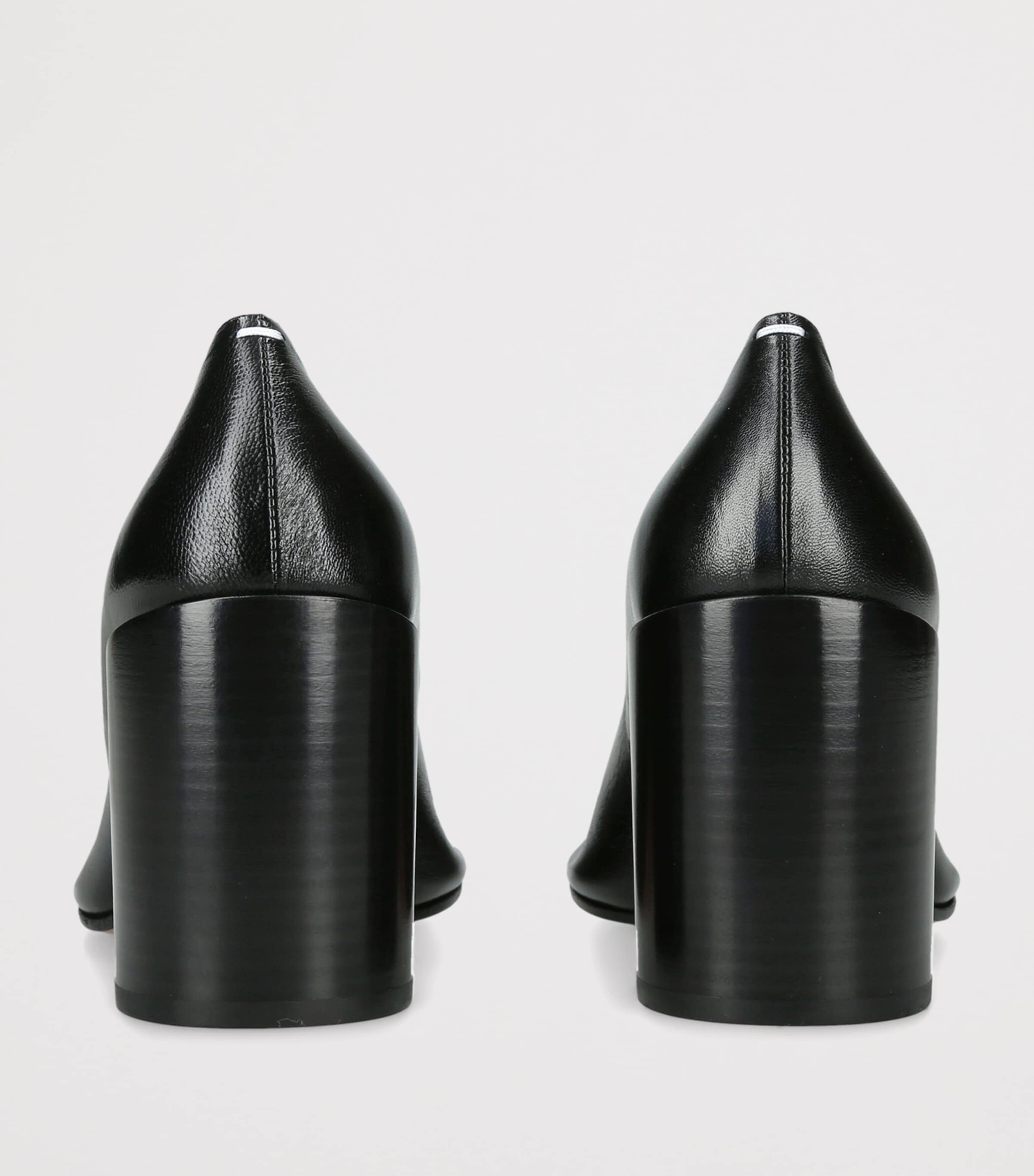 Maison Margiela Leather Piped Heeled Pumps 85 Black Image 4