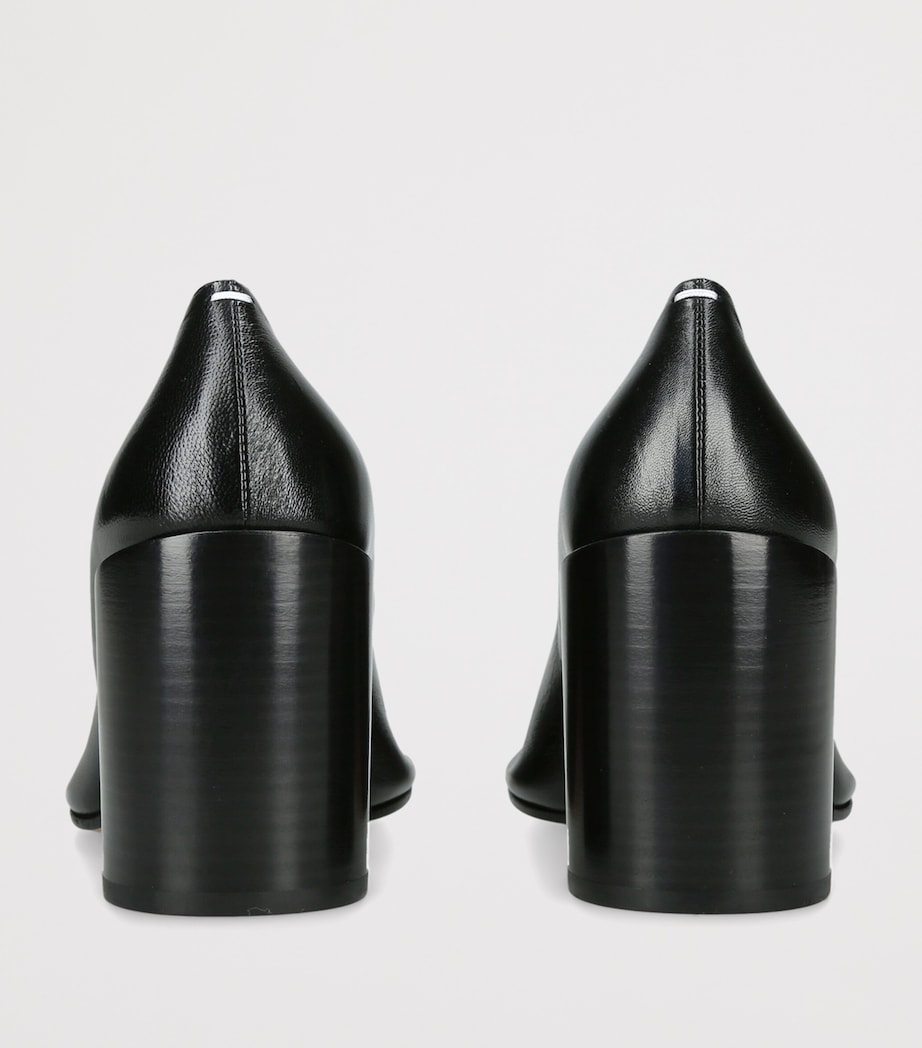 Maison Margiela Leather Piped Heeled Pumps 85 Black Image 4