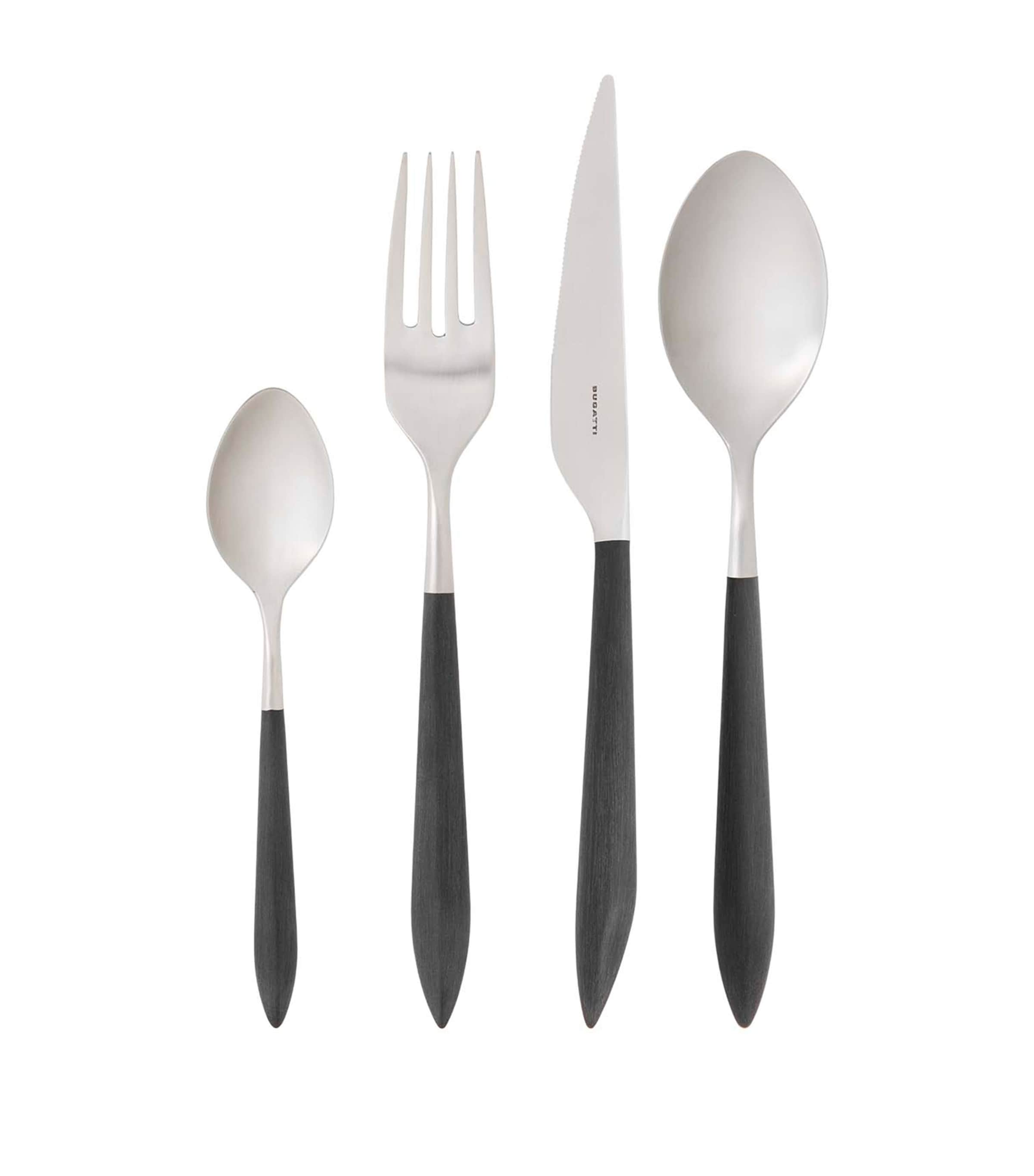 Ares Stainless Steel 24-Piece Cutlery Set BLACK Image 4