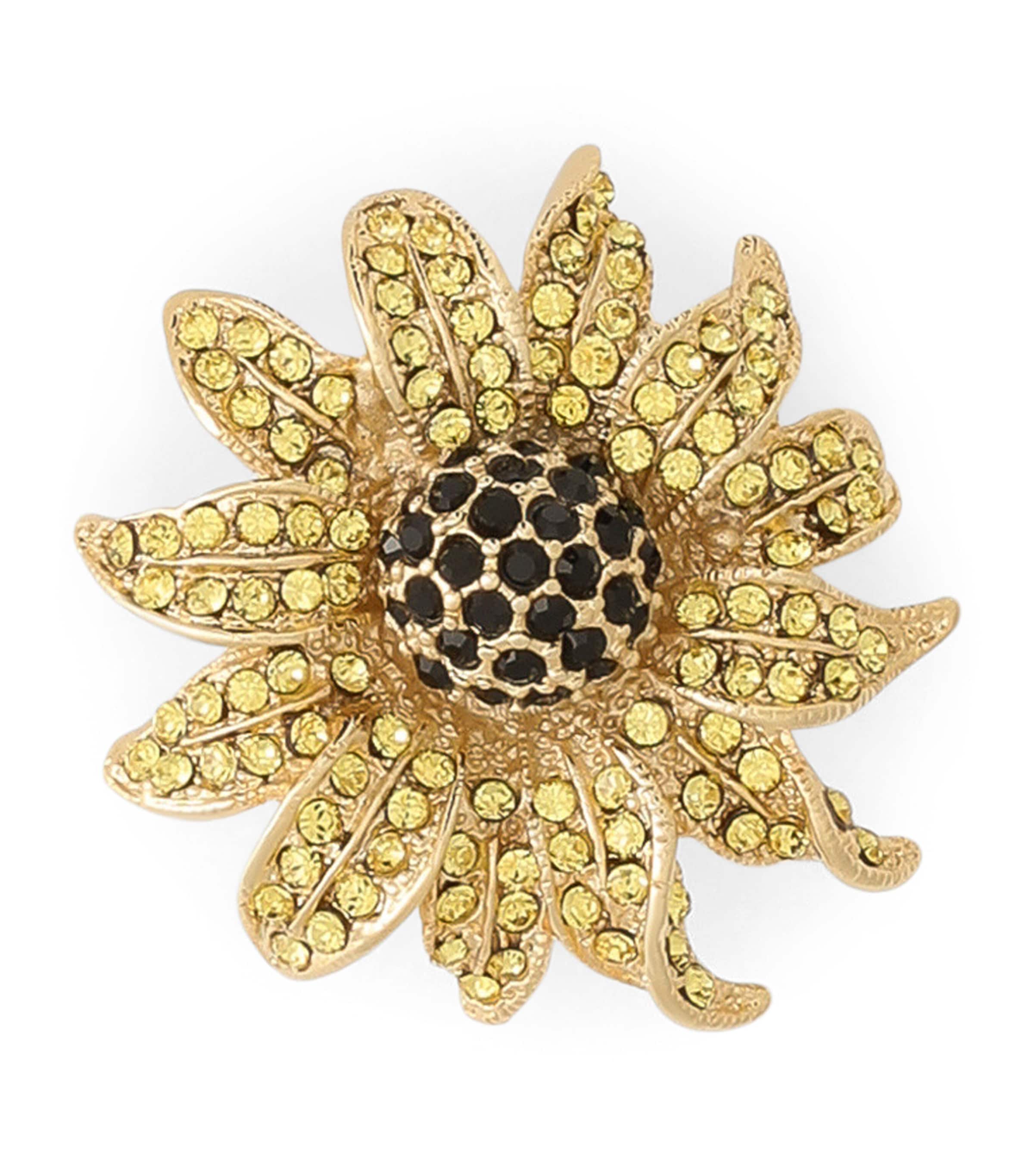 Embellished Sunflower Brooch ZOO00-GOLD Image 1