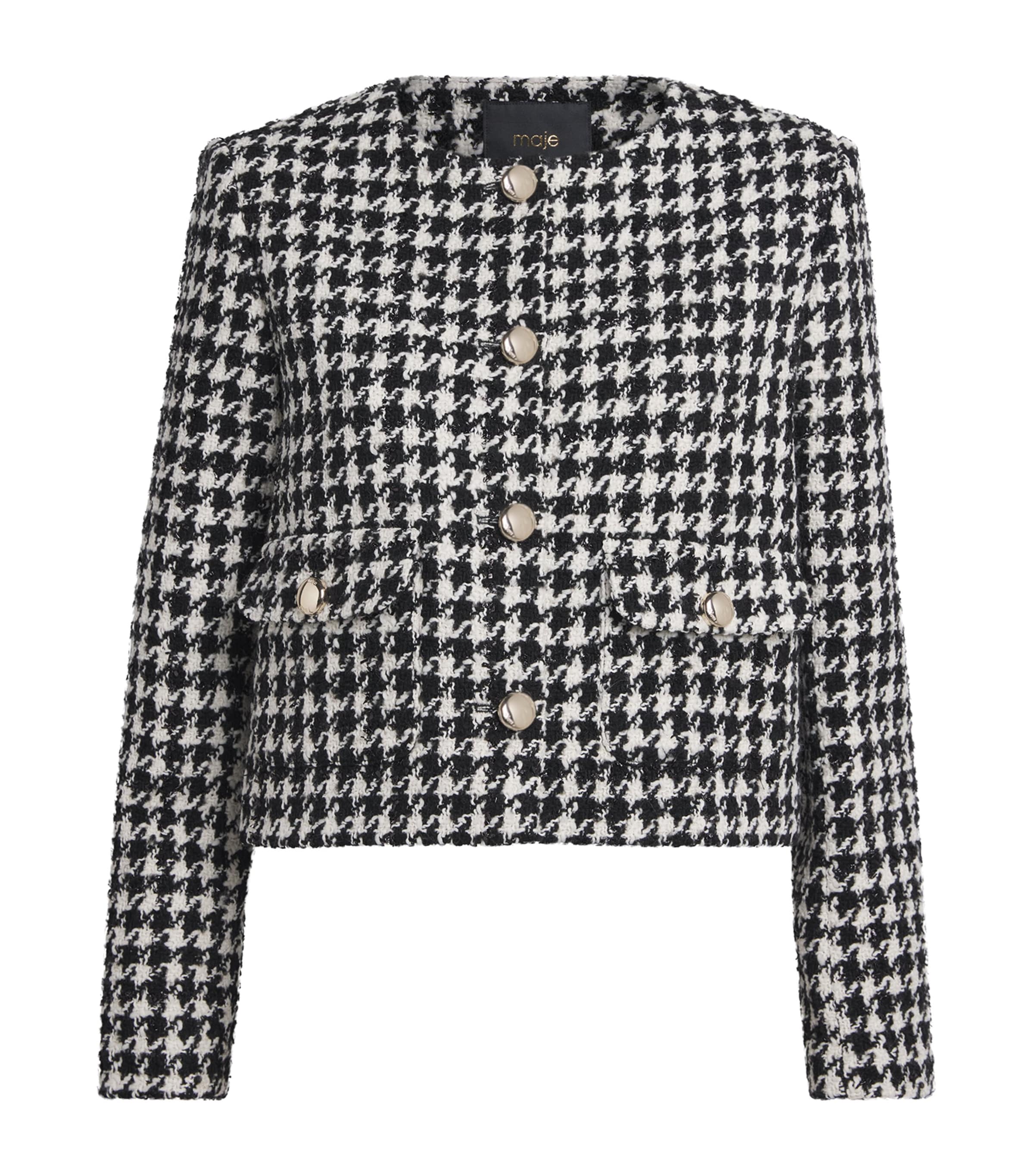 Tweed Houndstooth Jacket WHITE / BLACK Image 1