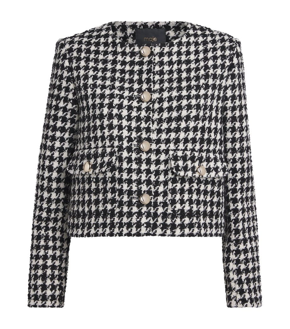 Tweed Houndstooth Jacket WHITE / BLACK Image 1