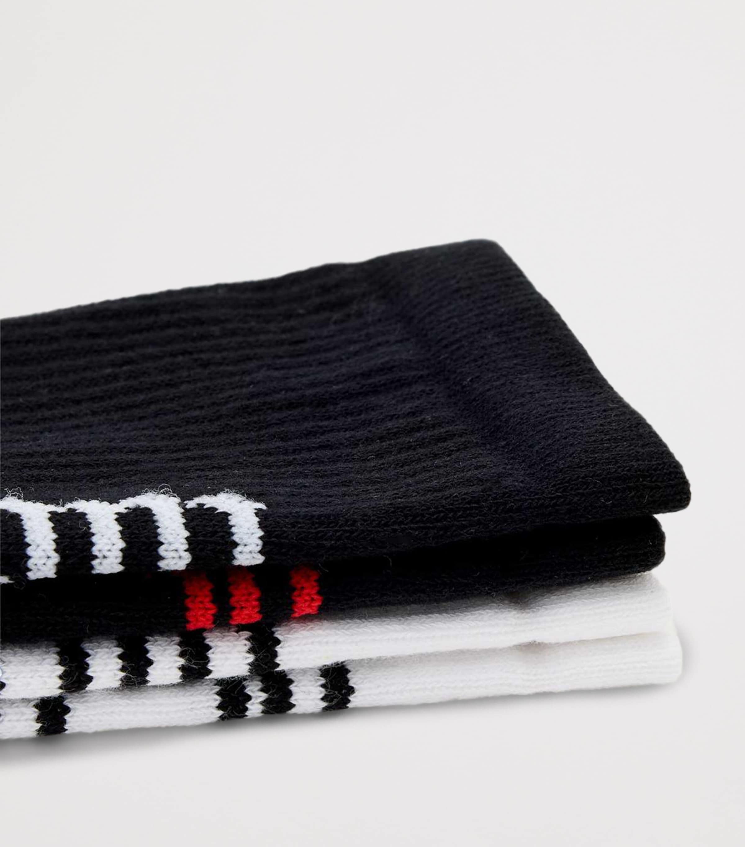AllSaints Womens Organic Cotton-Blend Socks (Pack of 2) Black/white Image 2