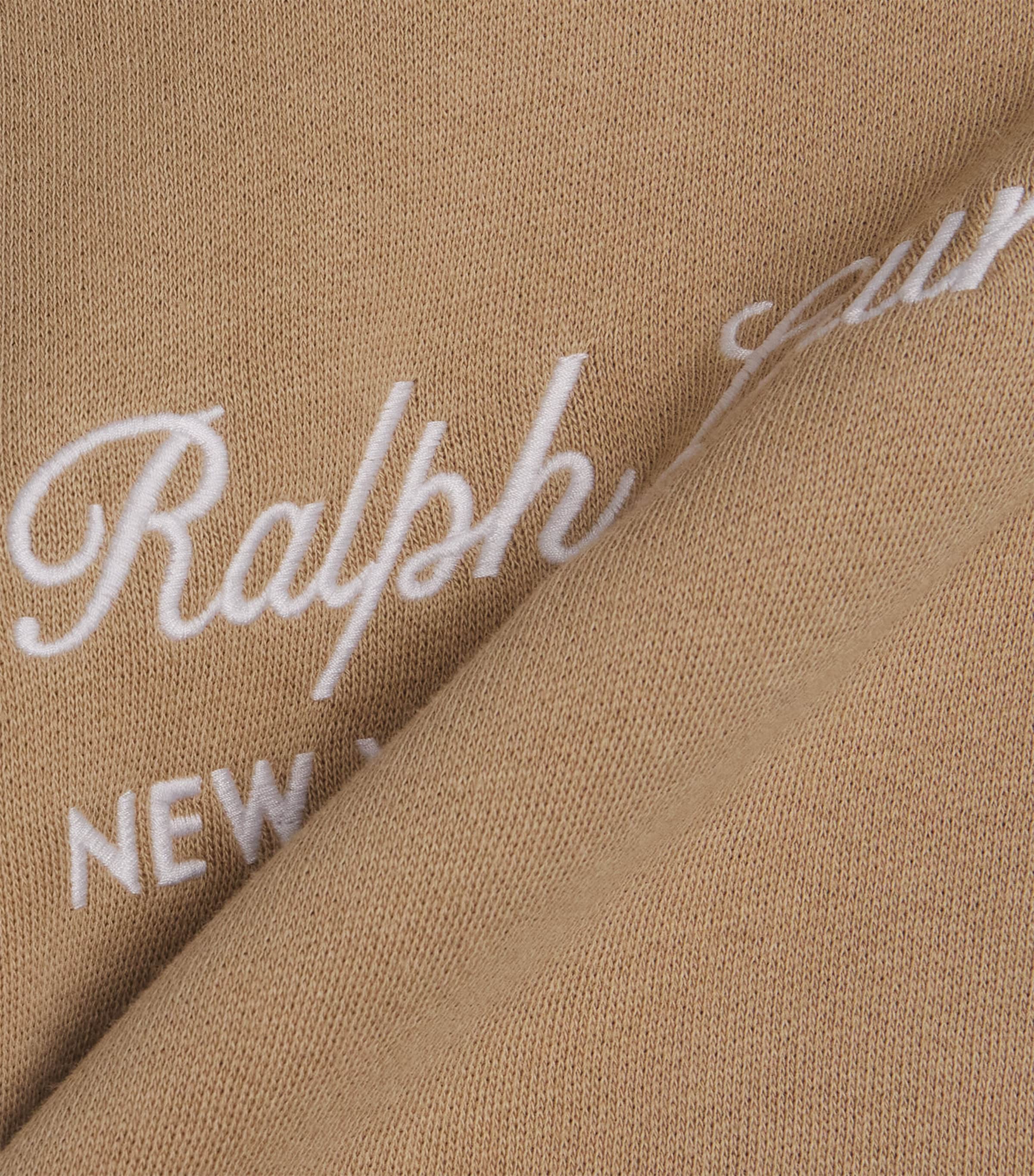 Polo Ralph Lauren Mens Logo Embroidered Hoodie Vintage Khaki Image 6