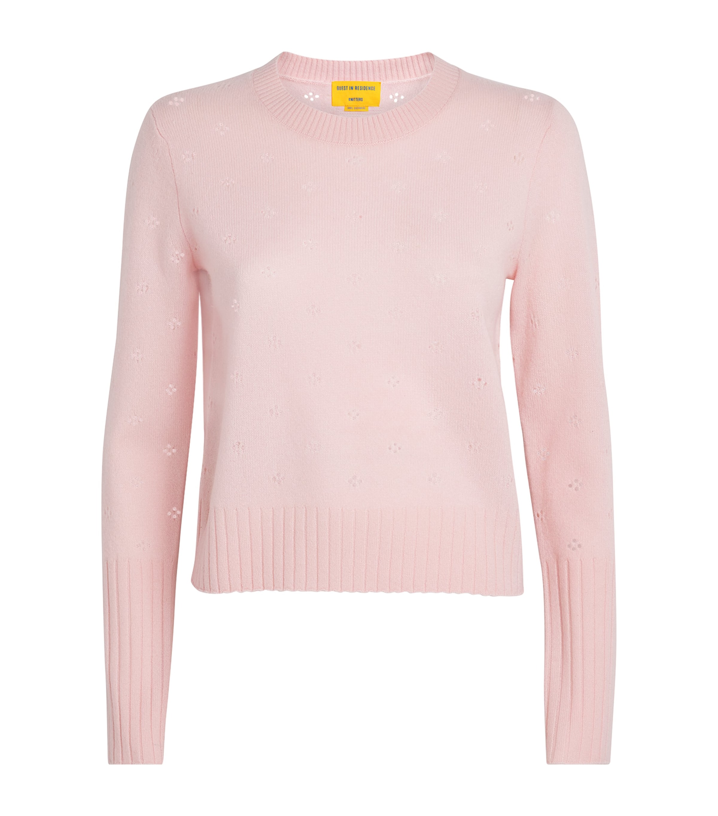 Guest In Residence Cashmere Shrunken Pointelle Sweater