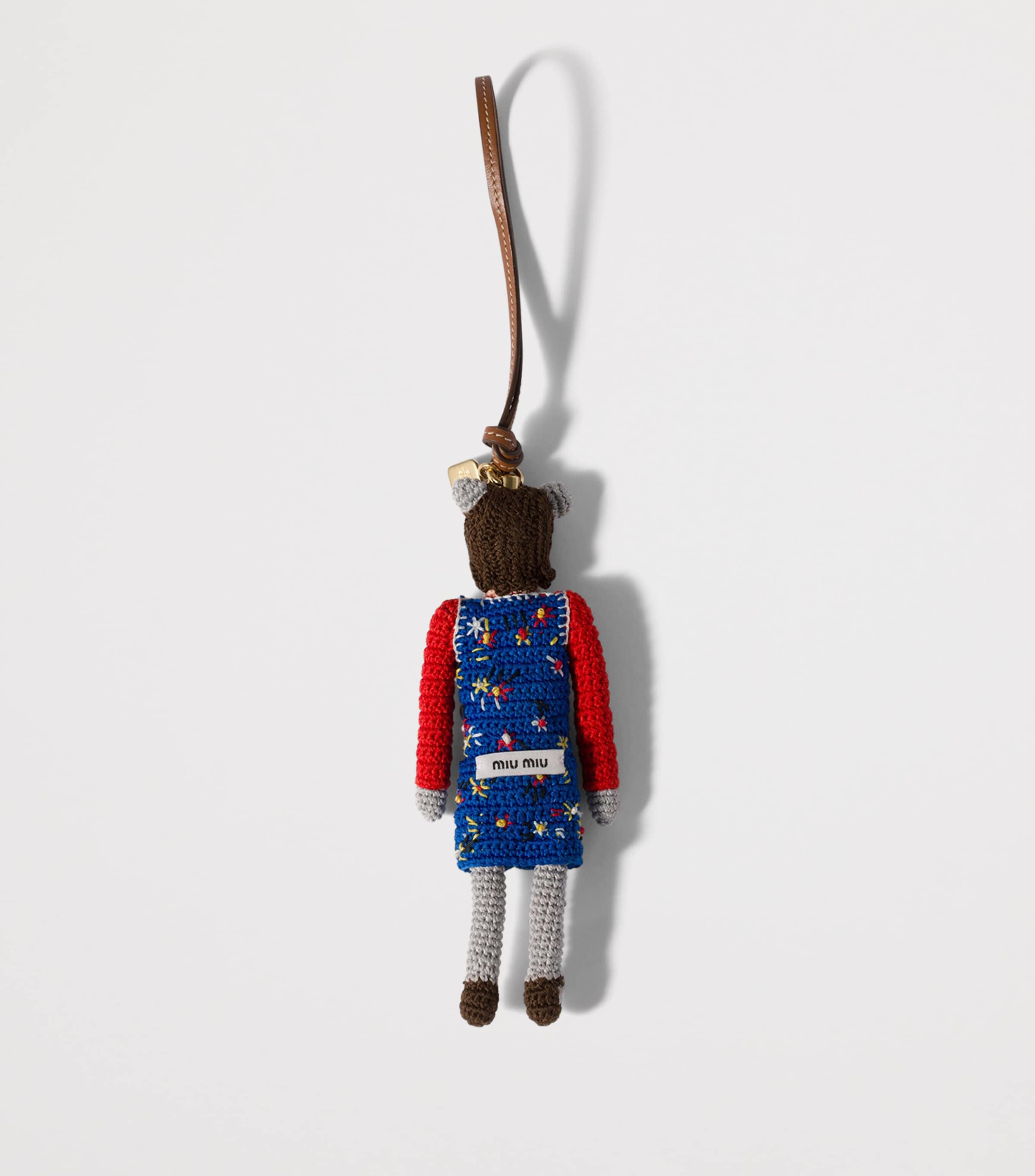 Miu Miu Woven Yarn Keyring Light Blue Image 2