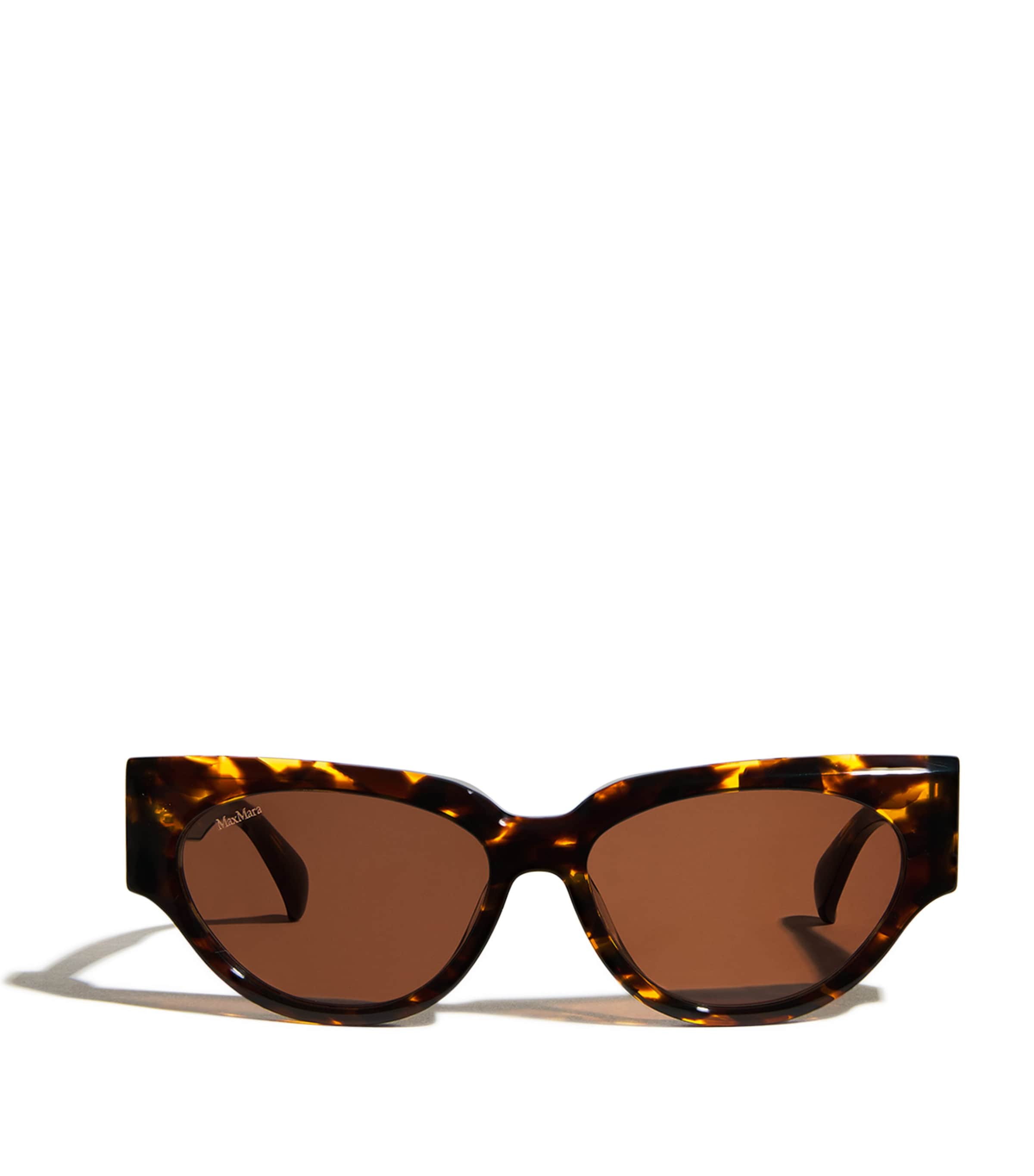 Max Mara Tortoiseshell Oval Sunglasses In Brown