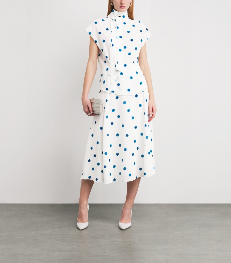 Organic Cotton-Blend Ribbon Neck Blouse DOL Image 2