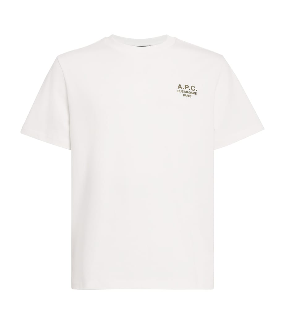 Cotton Logo T-Shirt BLANC/KAKI Image 1