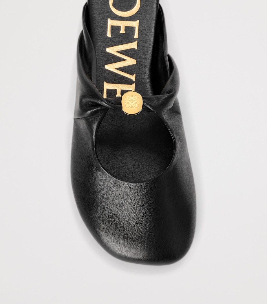 LOEWE Leather Pebble Mules Black Image 5