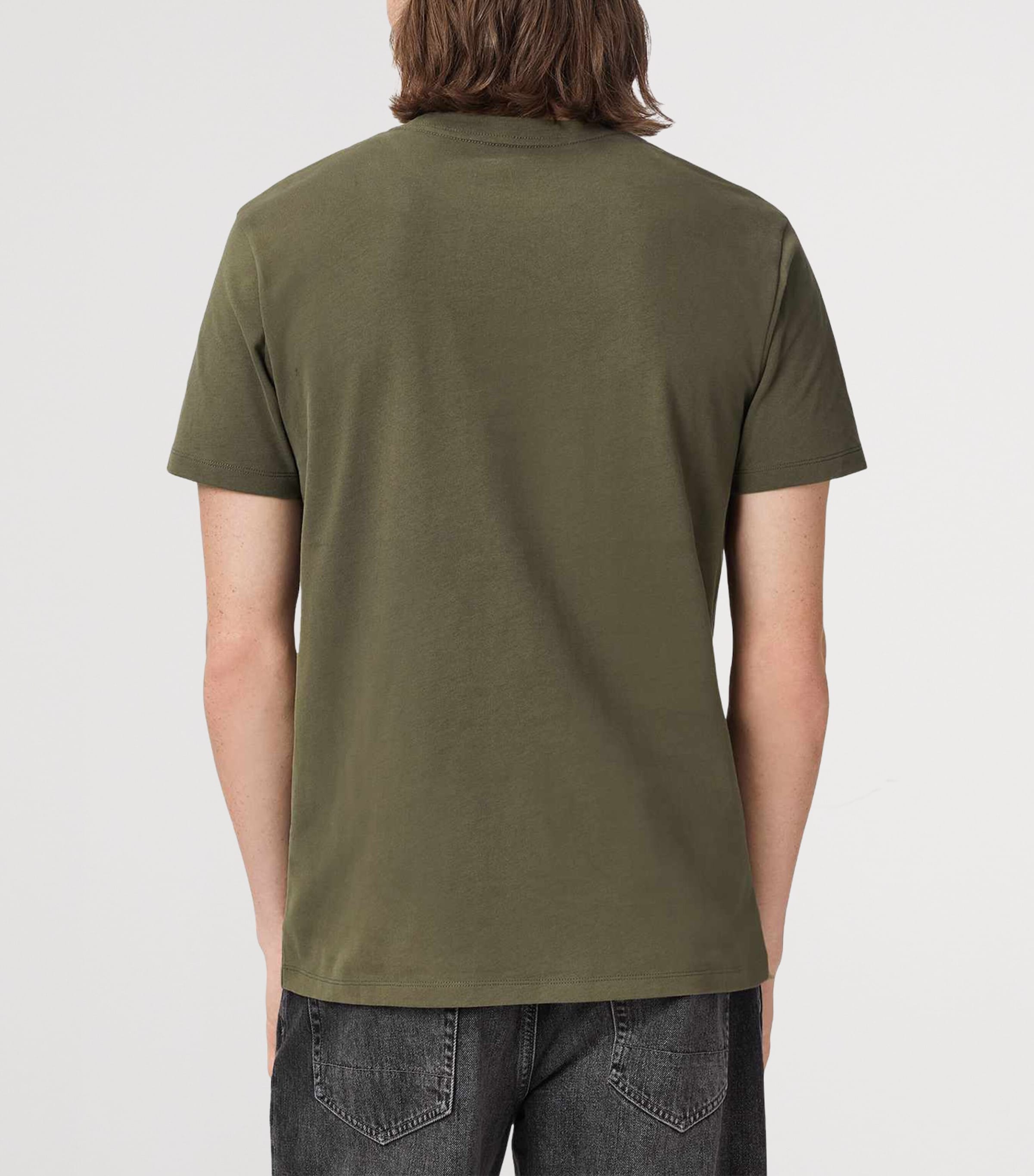 AllSaints Mens Embroidered Ramskull Dexter T-Shirt Wild Green Image 4