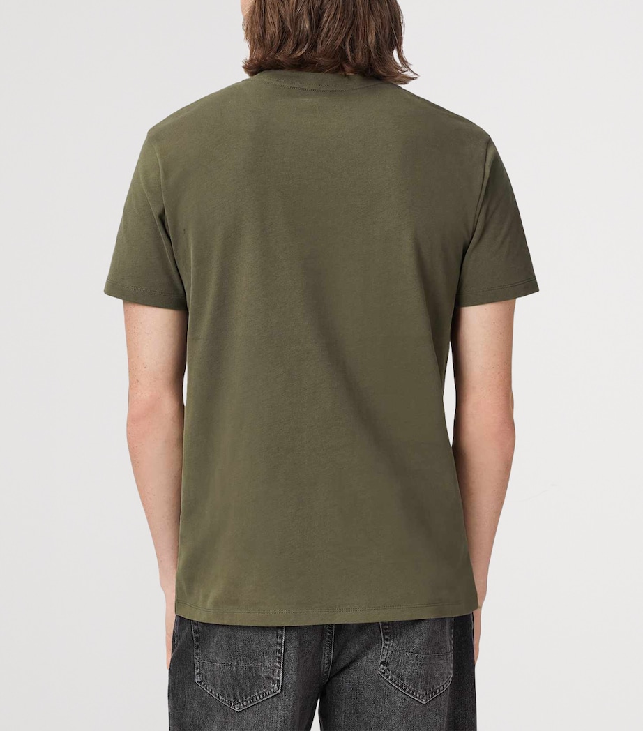 AllSaints Mens Embroidered Ramskull Dexter T-Shirt Wild Green Image 4