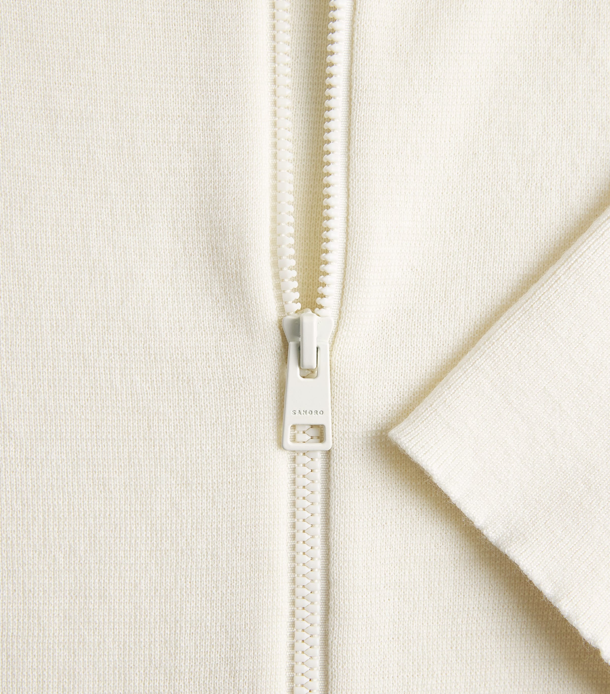 Sandro Paris Mens Wool Zip-Up Cardigan Butter Cream Image 6