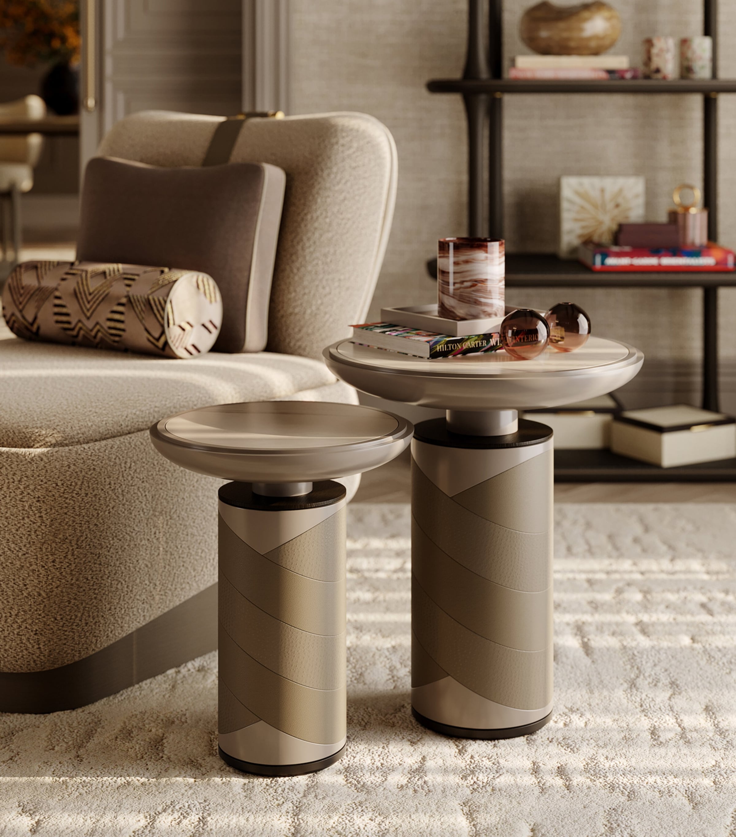 Frato Wool Java Side Table Grey Image 2