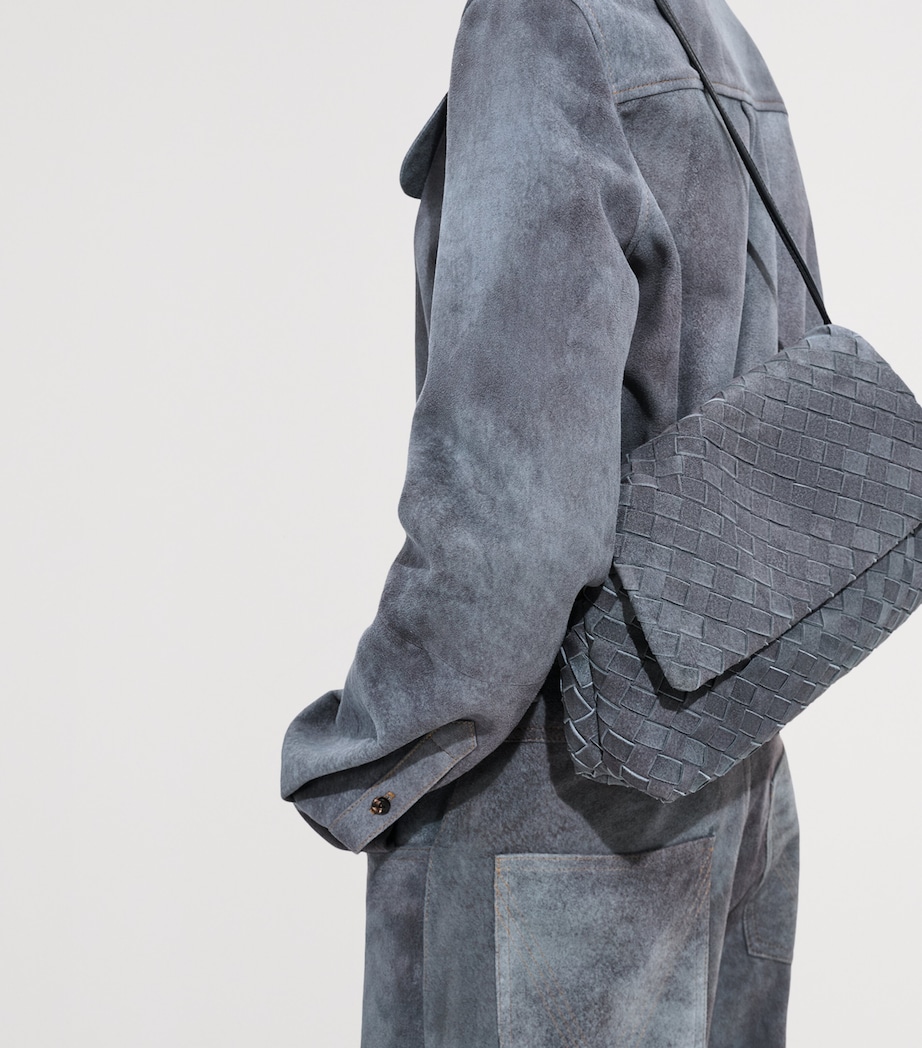 Bottega Veneta Suede Intrecciato Giorno Shoulder Bag Image 2