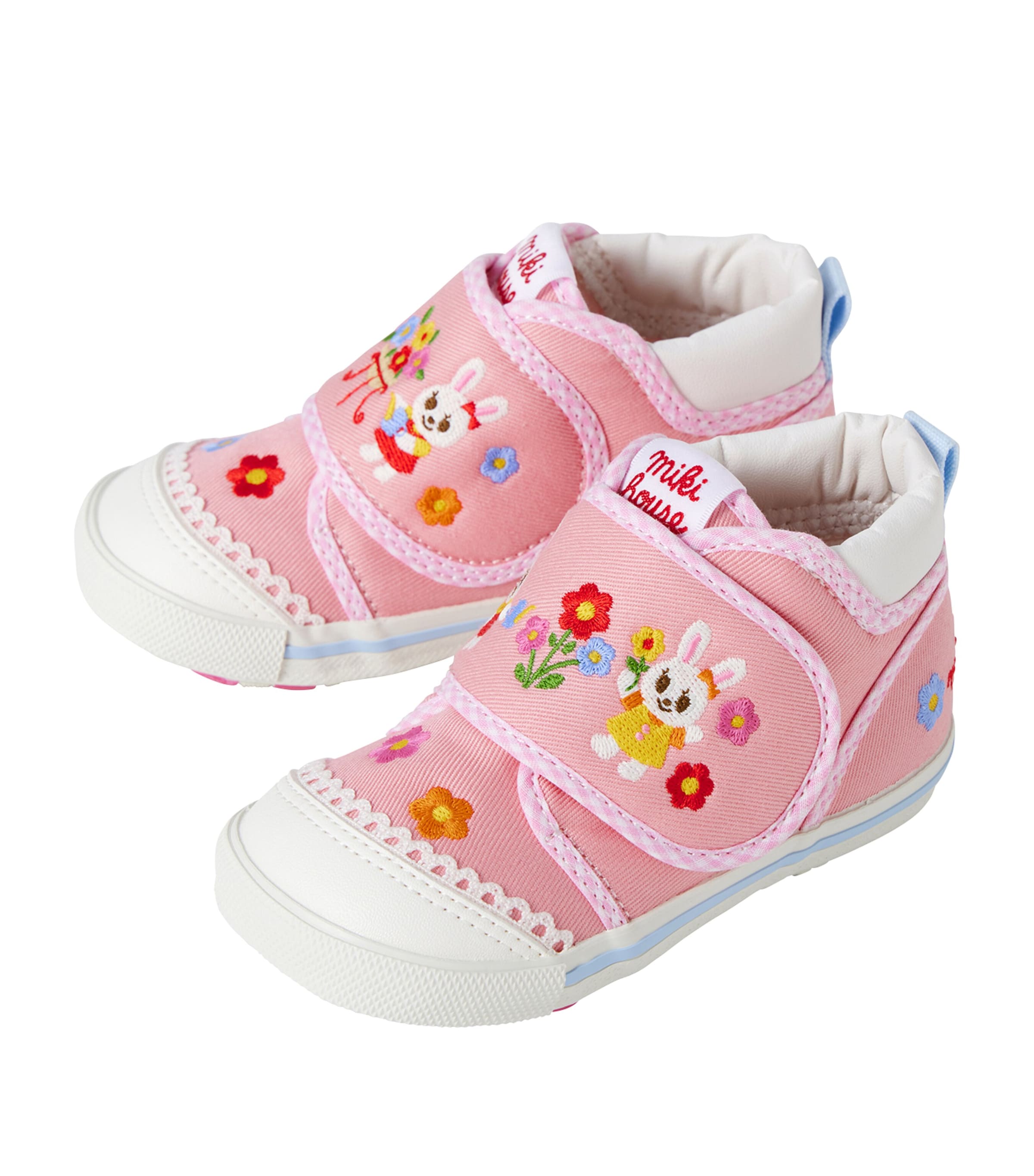 Miki House Chieco Velcro Booties In Pink