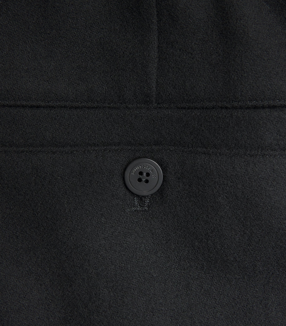 Wool Pleated Trousers BLACK Image 5