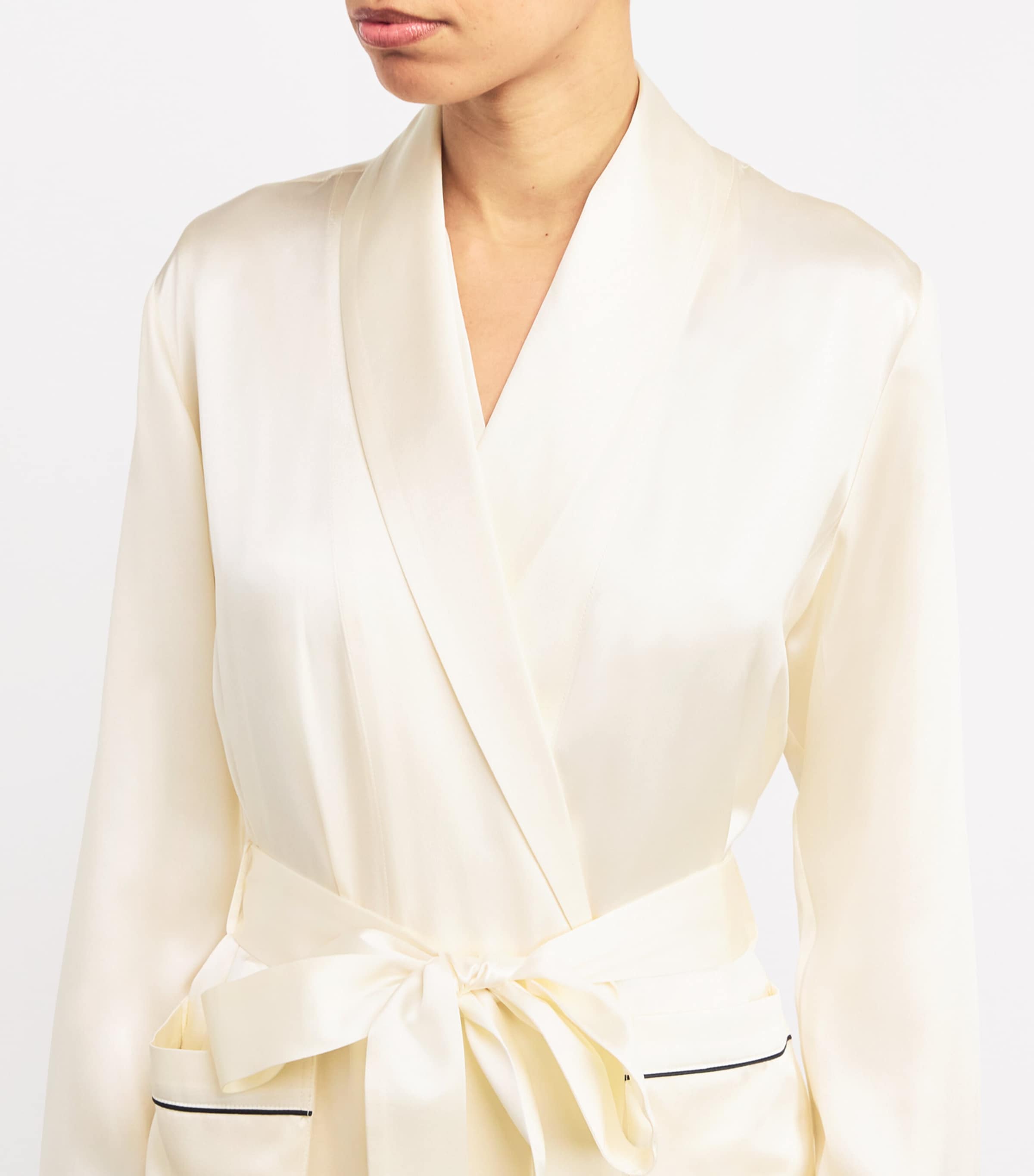 Silk Satin Robe IVORY Image 6