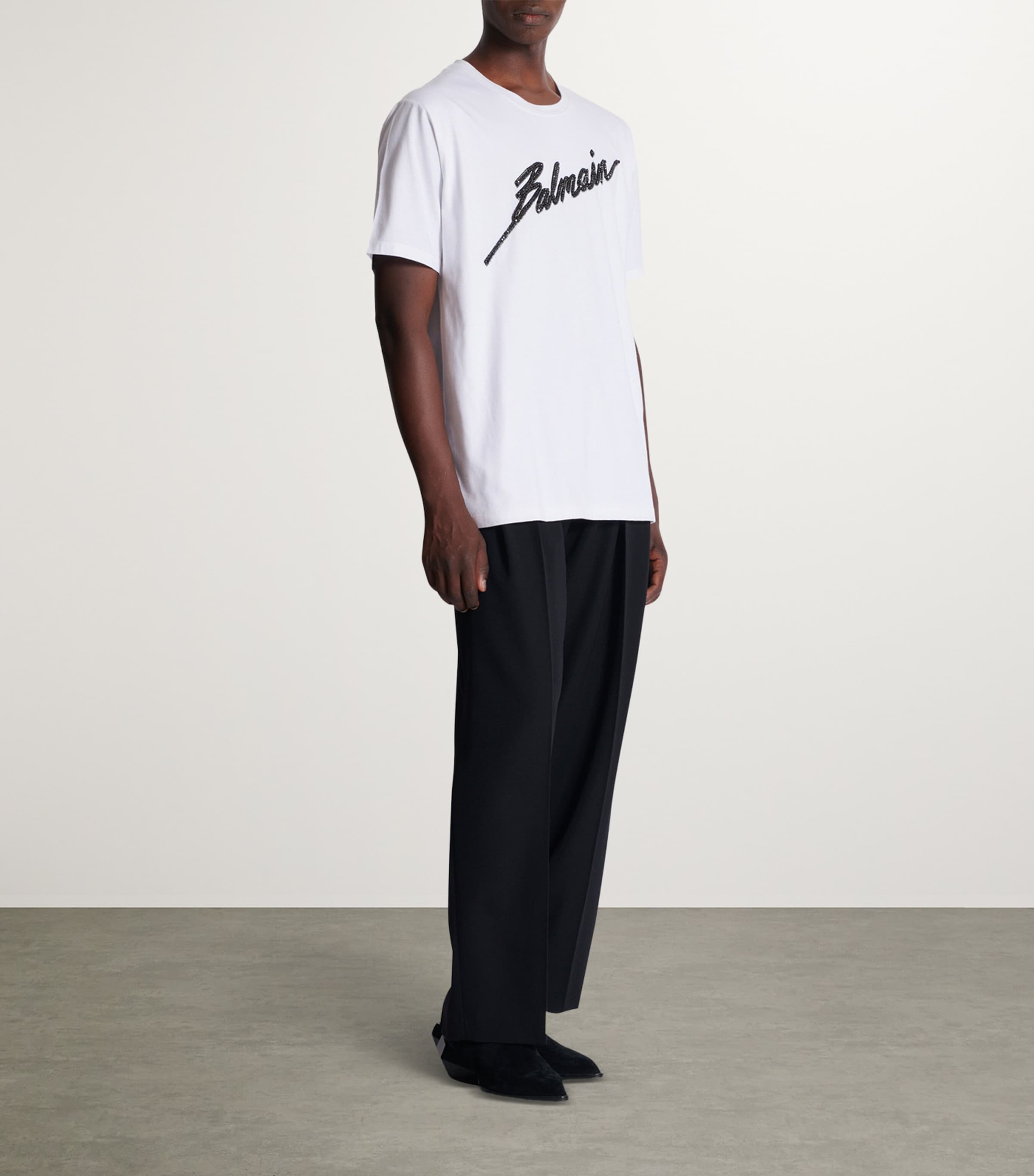 Balmain Cotton Logo-Embellished T-Shirt | Harrods UK