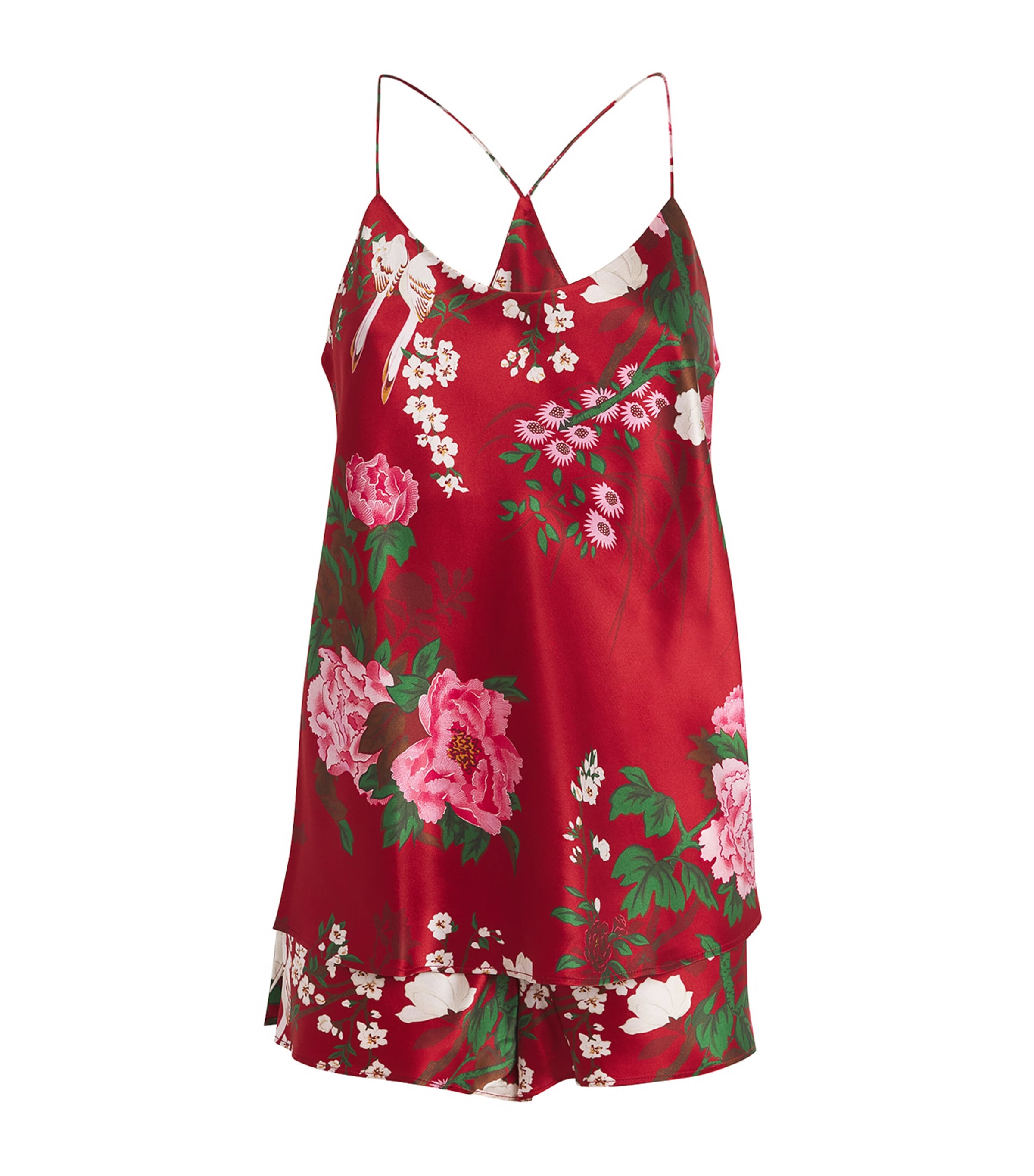 Olivia Von Halle Silk Bella Tardieu Pyjama Set In Red