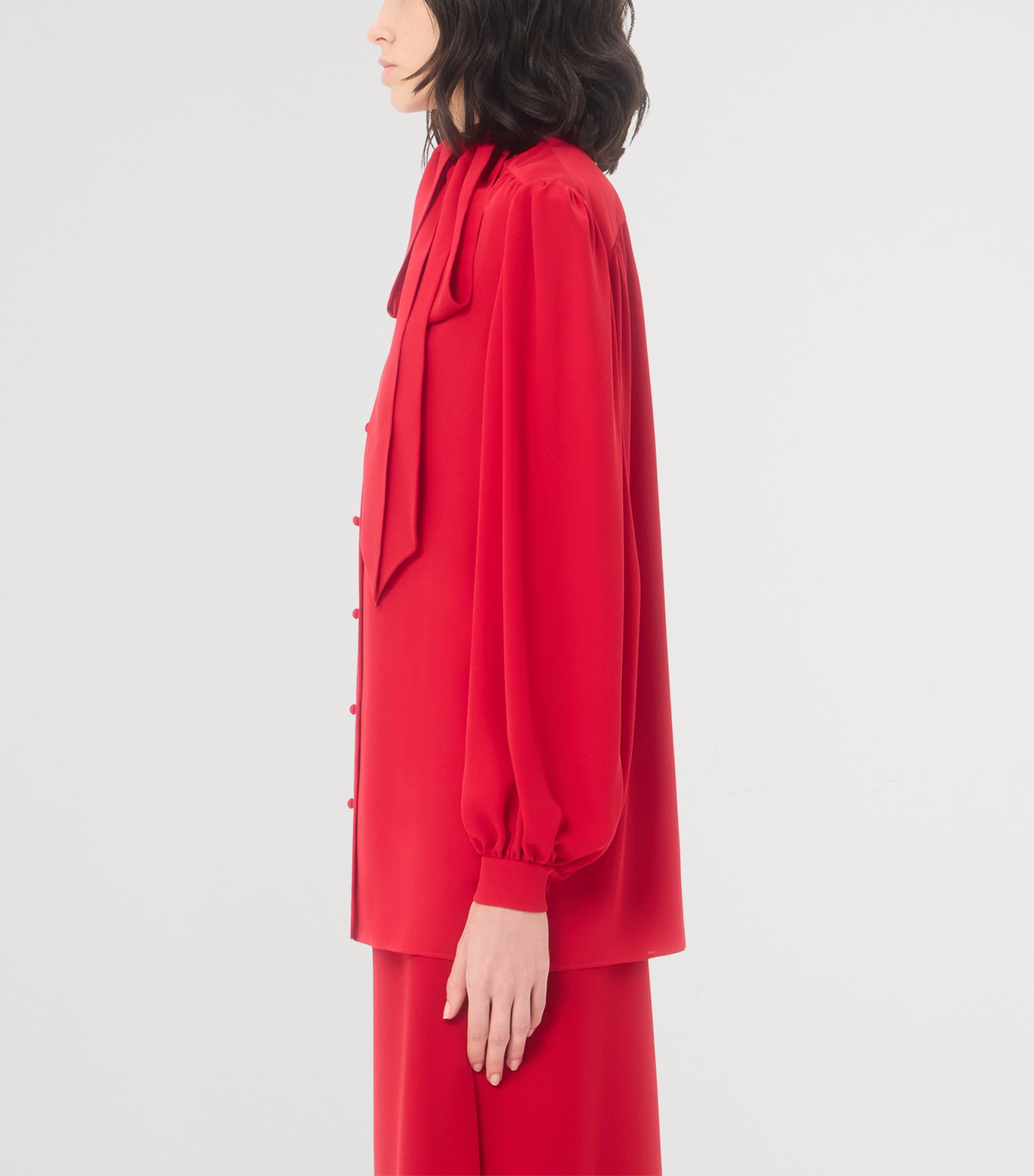 Valentino Womens Silk Tie-Detail Blouse Image 4