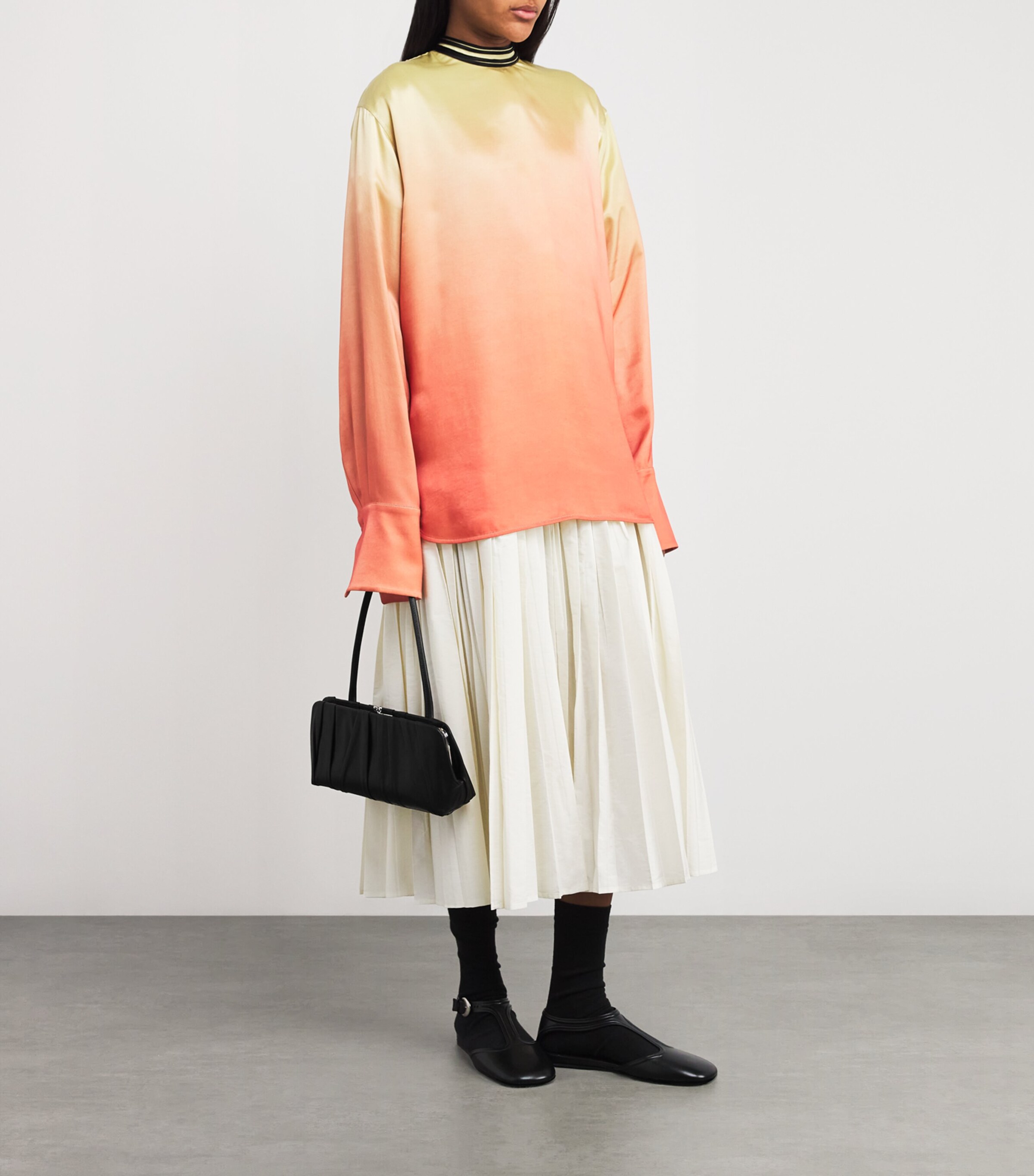 Jil Sander Small Leather Pleated Goji Shoulder Bag | Harrods US