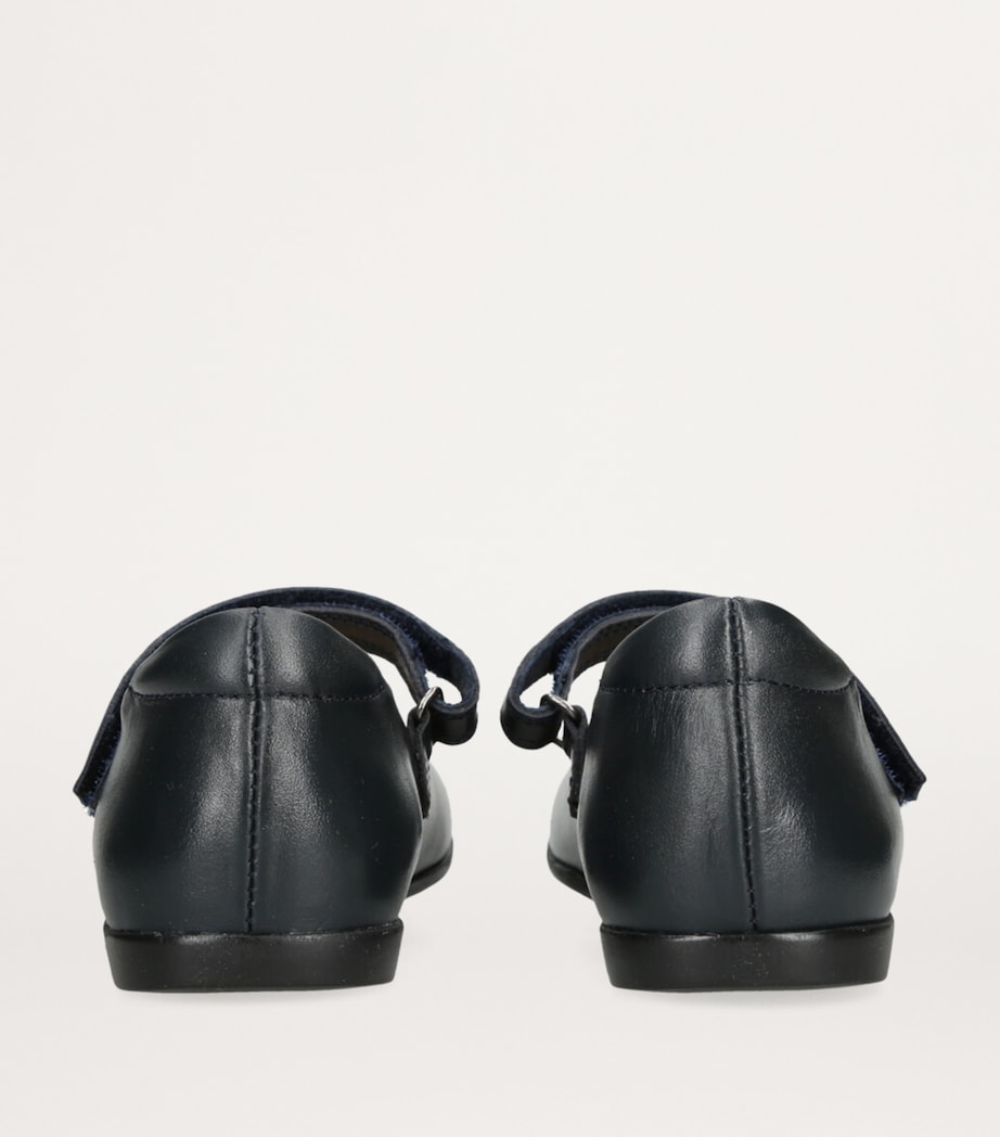 papouelli Leather Maddie Mary Janes Navy Image 2