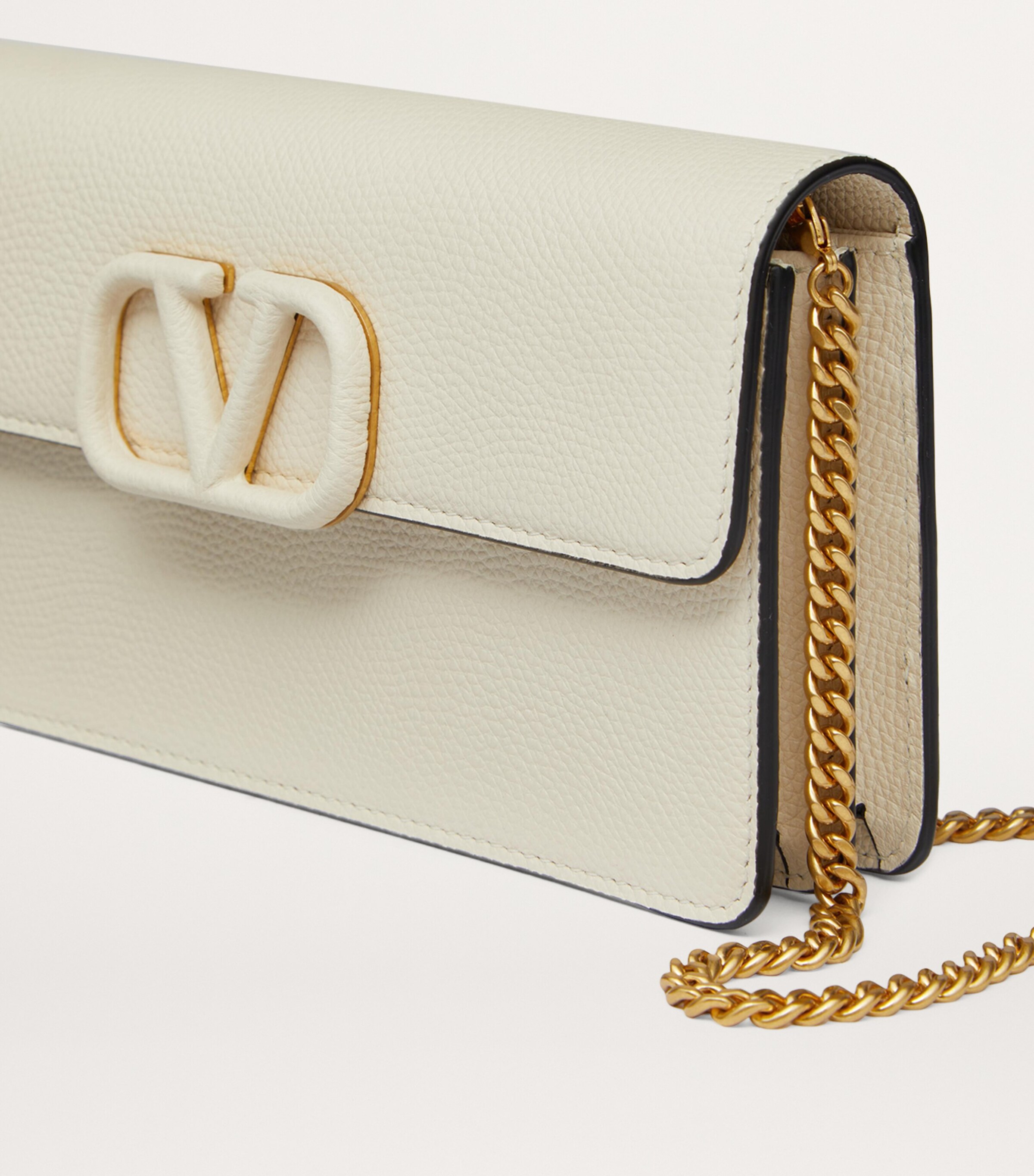 Valentino Garavani Leather VLogo Signature Chain Wallet Image 7