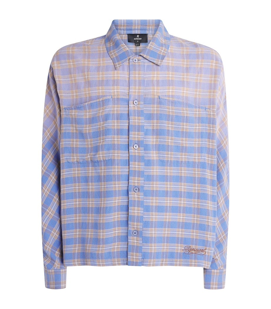 Represent Mens Santa Monica Flannel Shirt Drift Blue Image 1