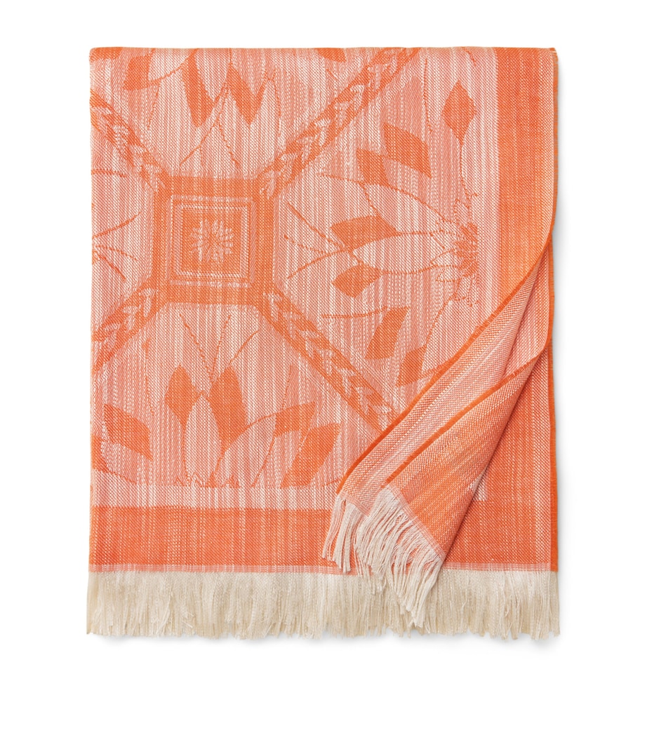 Pratesi Silk-Cotton-Linen Throw (150cm x 180cm) Orange Image 1