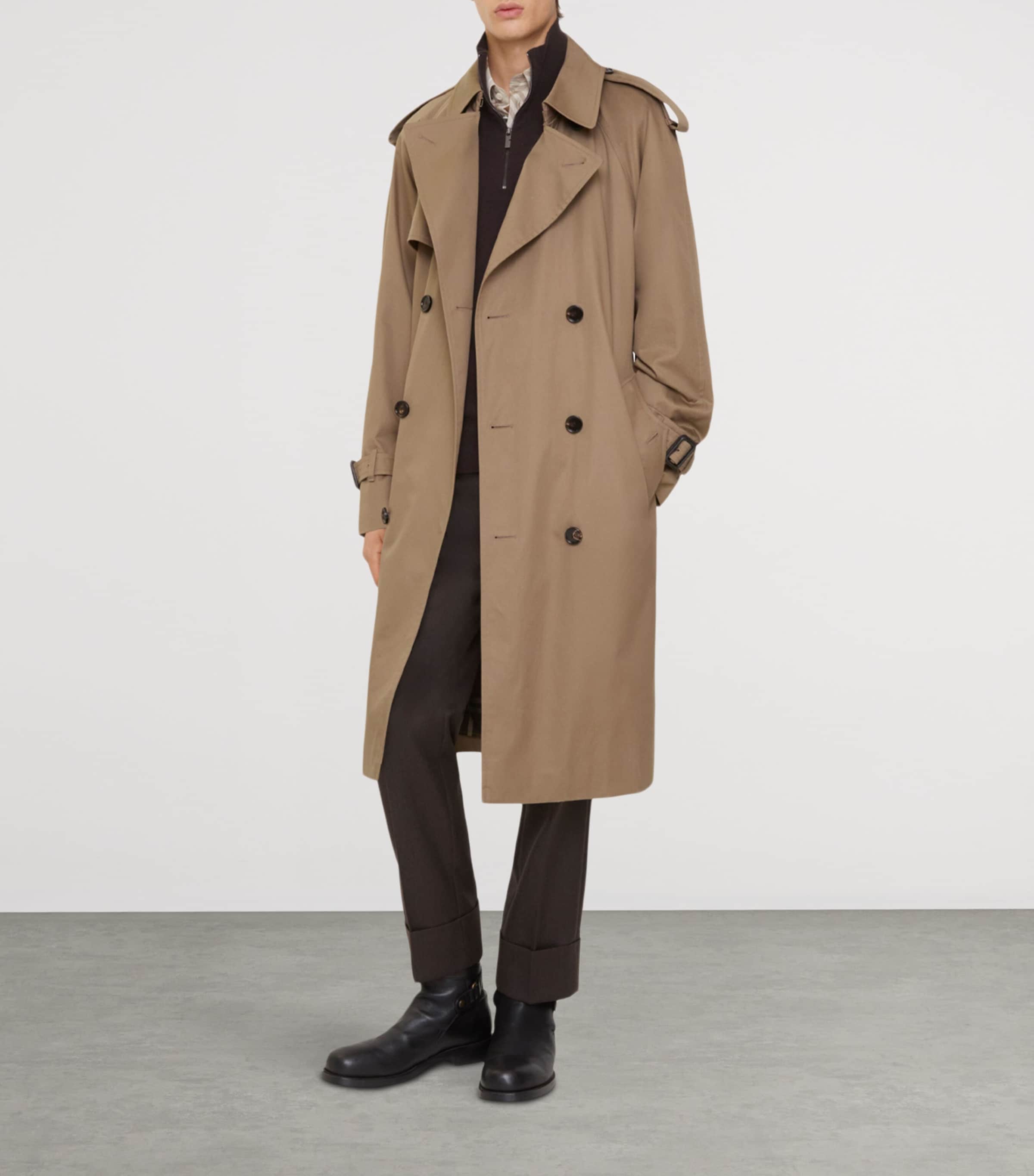 Burberry Brown Long Gabardine Chestwood Trench Coat | Harrods US