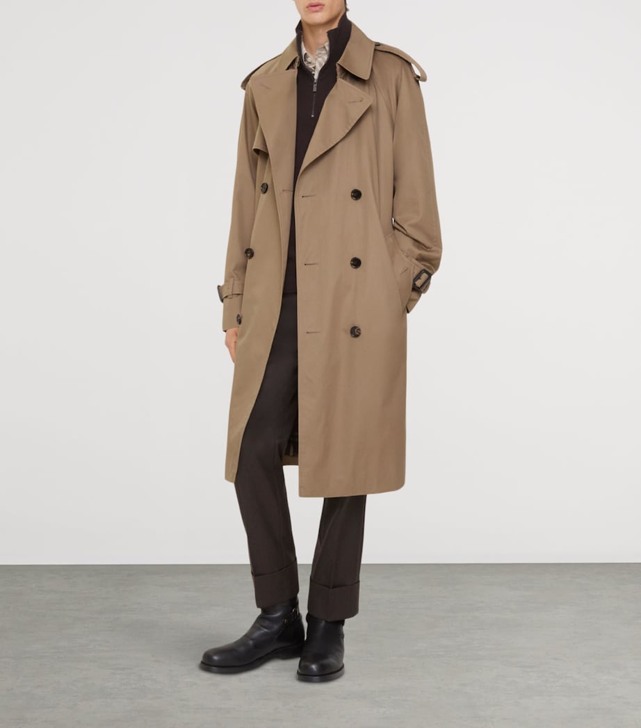 Long Gabardine Chestwood Trench Coat CLAY BROWN Image 2