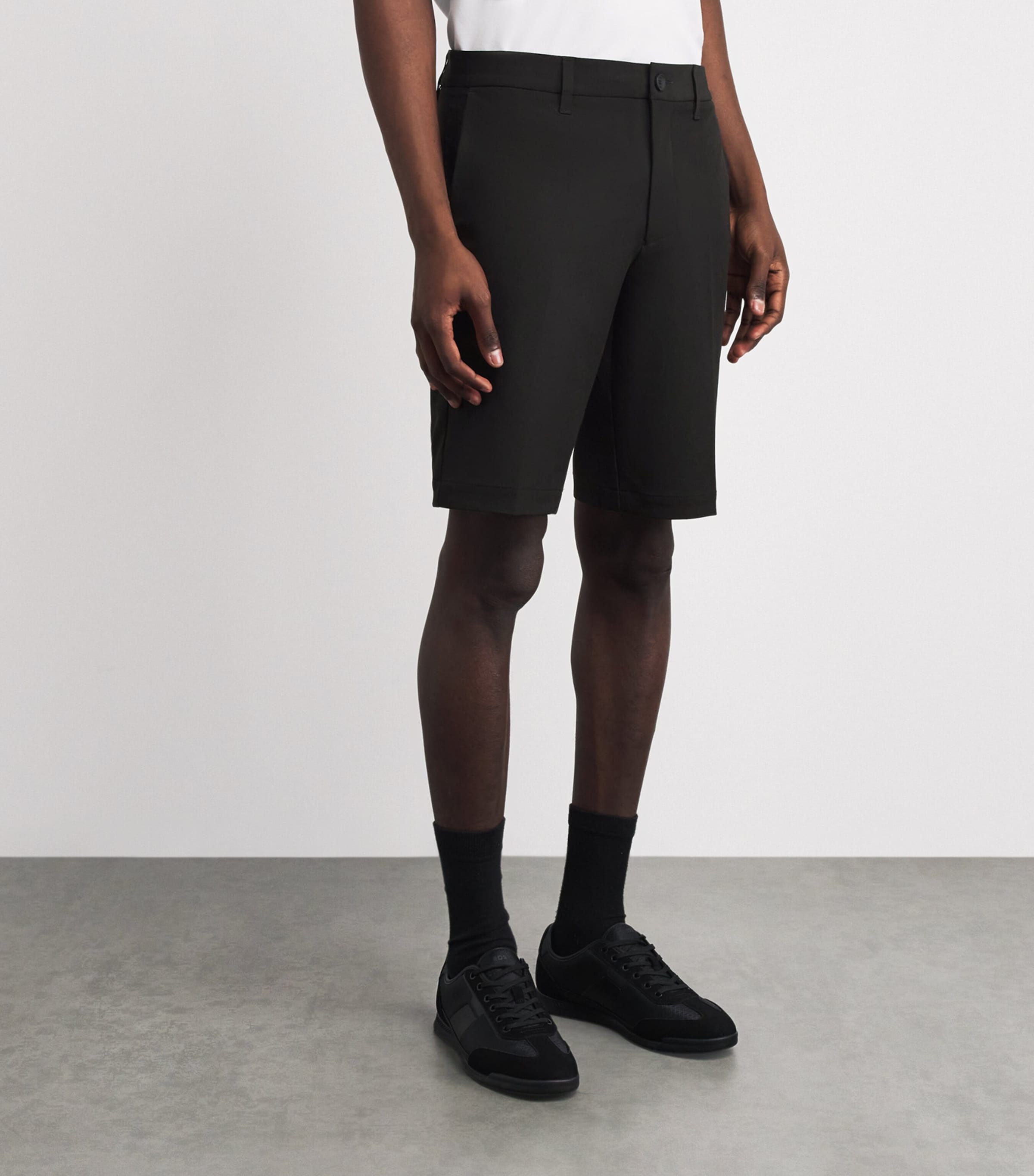 BOSS Mens Water-Repellent Slim Shorts Black Image 4