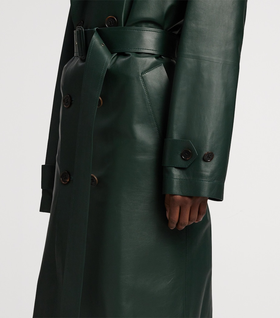 Leather Trench Coat DARK RACING GREEN Image 12