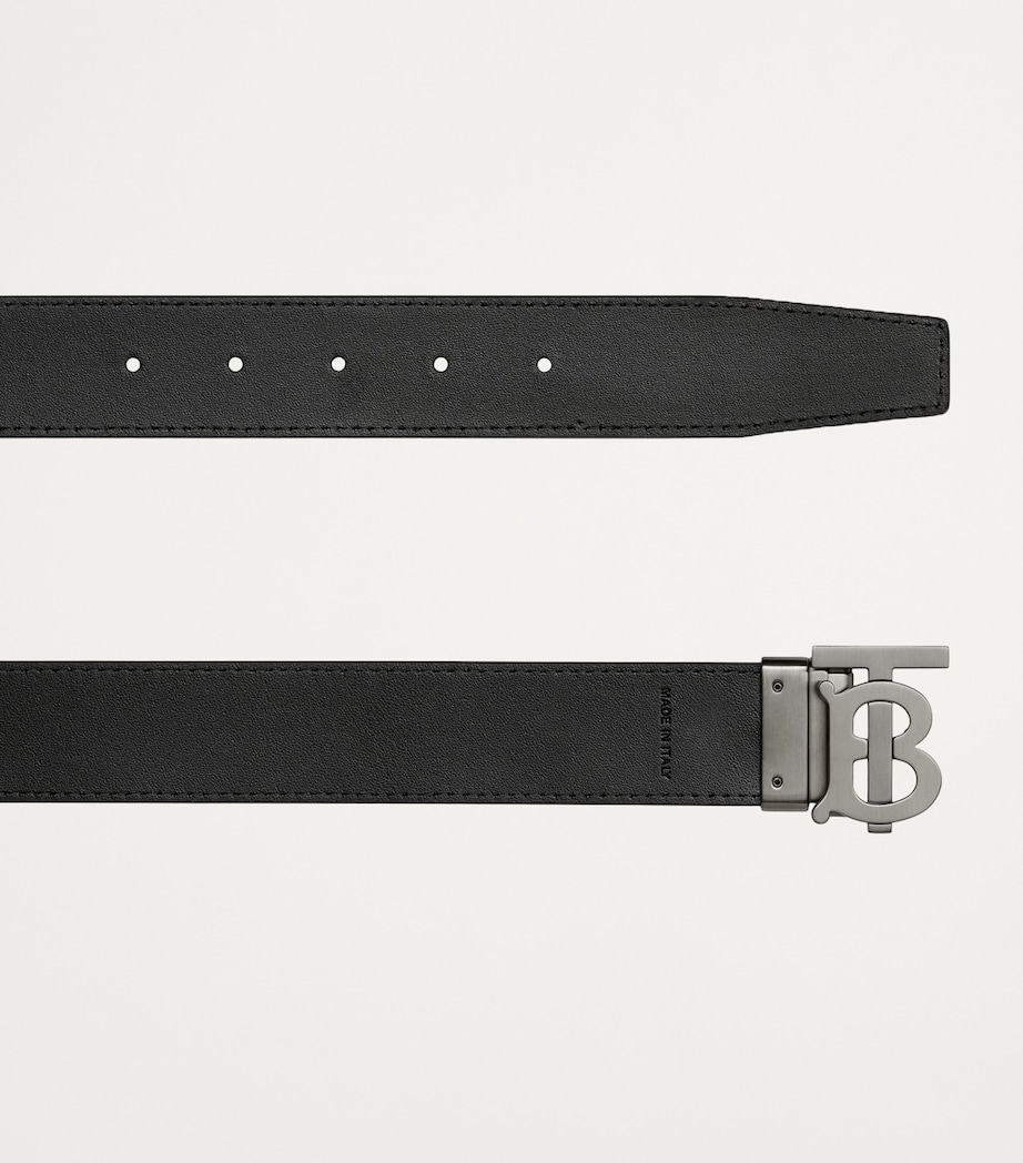 Leather Check Reversible Belt CHARCOAL/GRAPHITE Image 8