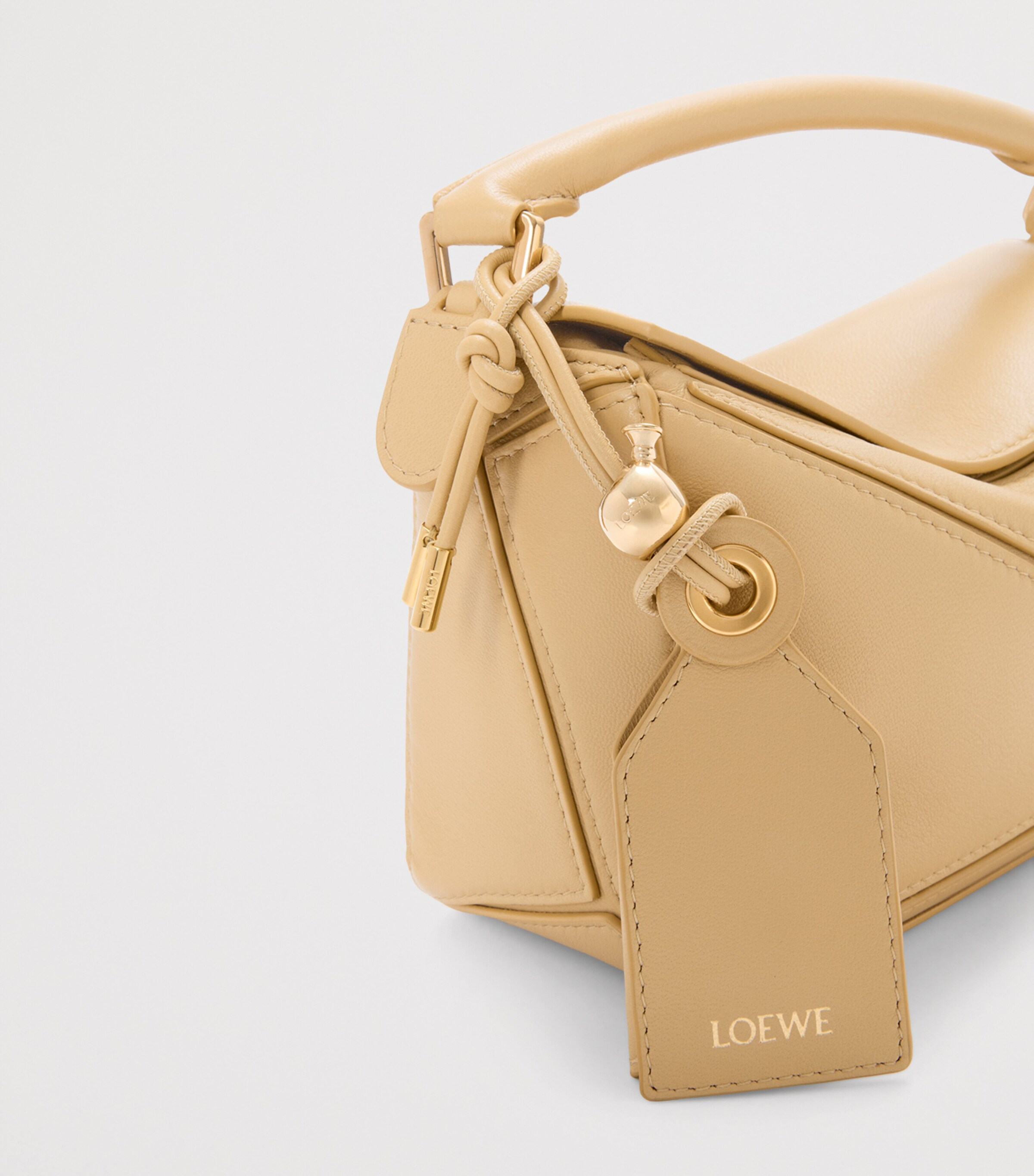 Mini Leather Featherlight Puzzle Top-Handle Bag DARK BUTTER Image 8