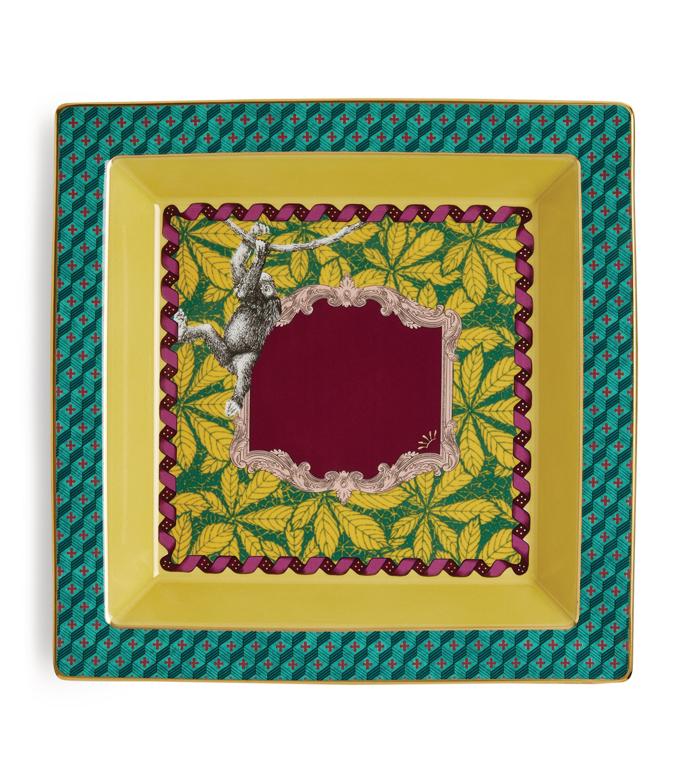 GINORI 1735 Porcelain Totem Trinket Tray (24.5cm) Image 1